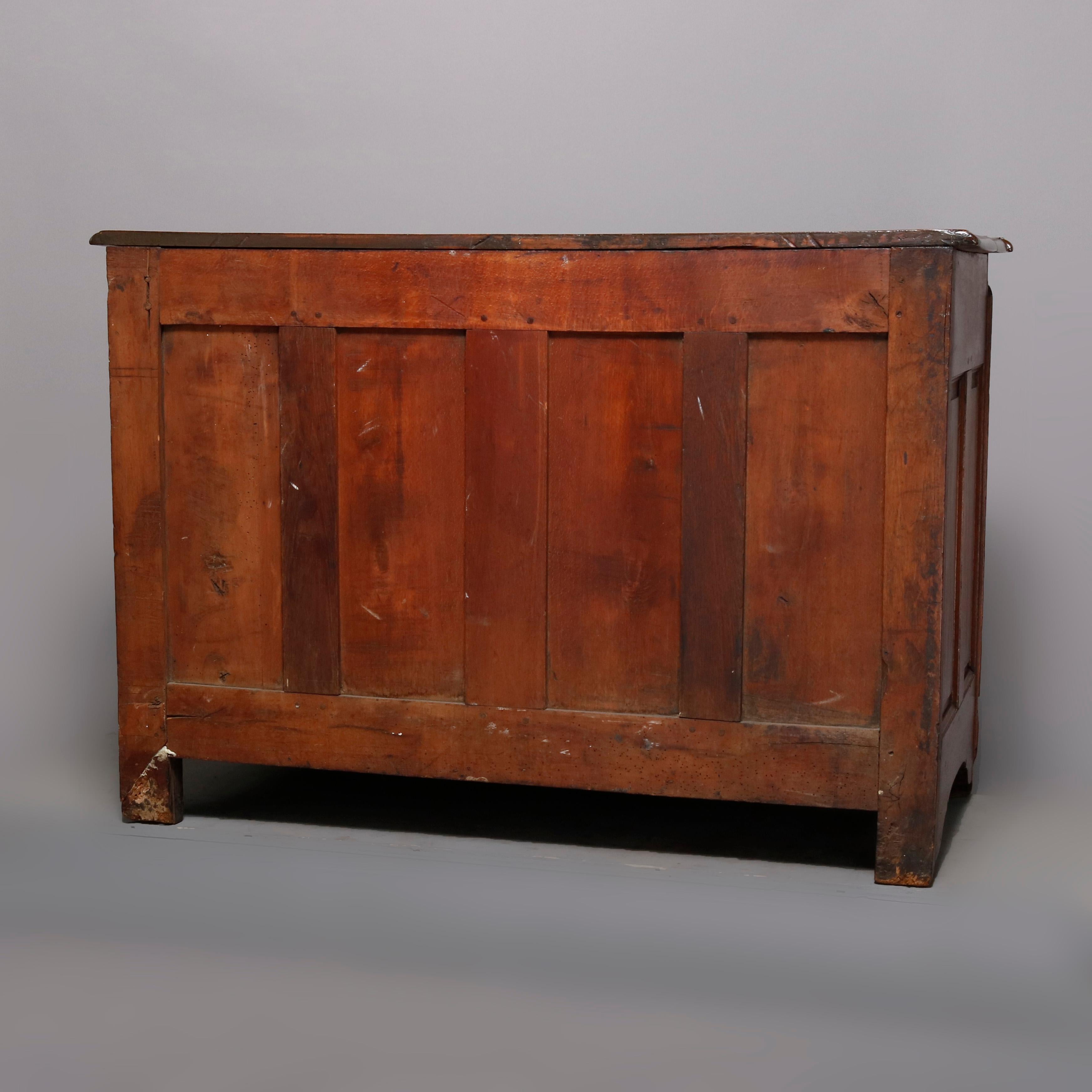 18th Century French Walnut Serpentine Commode with Figural Cherub Bronze Pulls 1