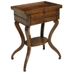 18th Century French Walnut Side Table with Tray Top and Two Drawers