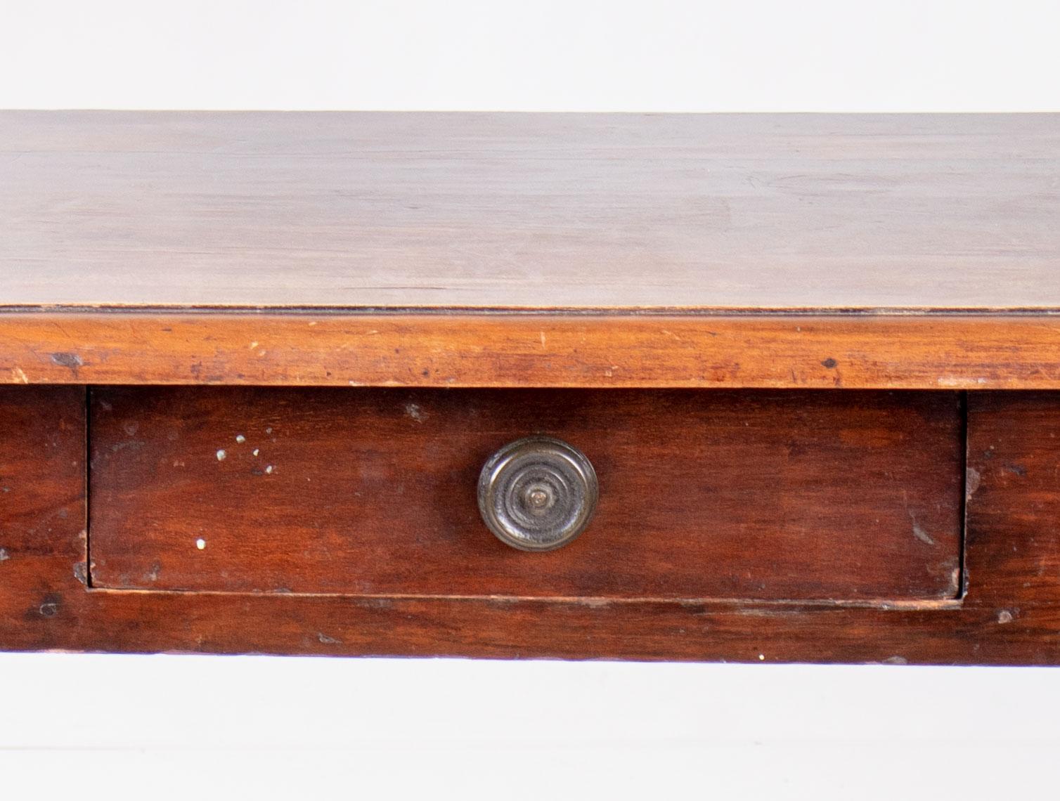 18th Century, French Walnut Single Drawer Table 7