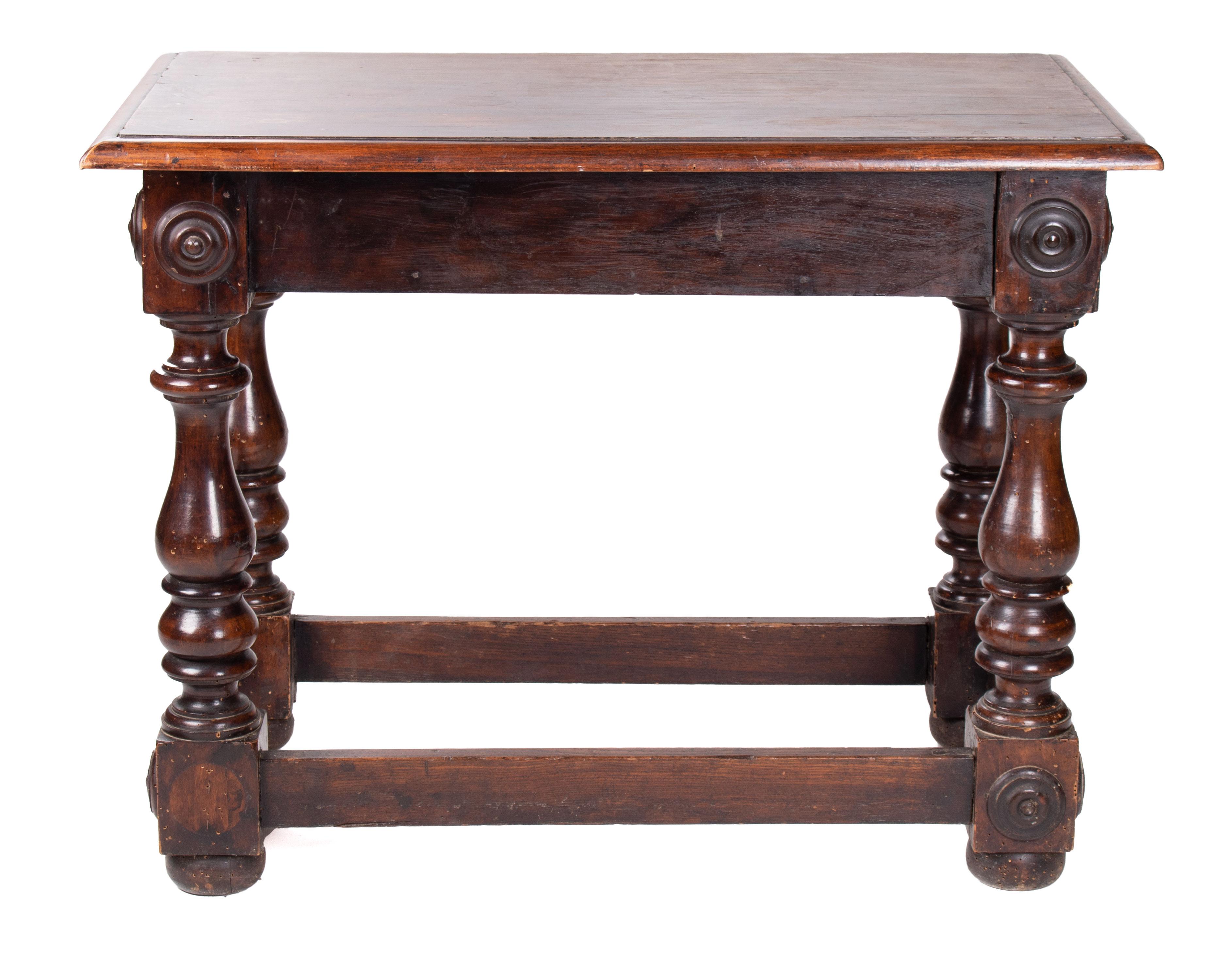 18th Century, French Walnut Single Drawer Table 1