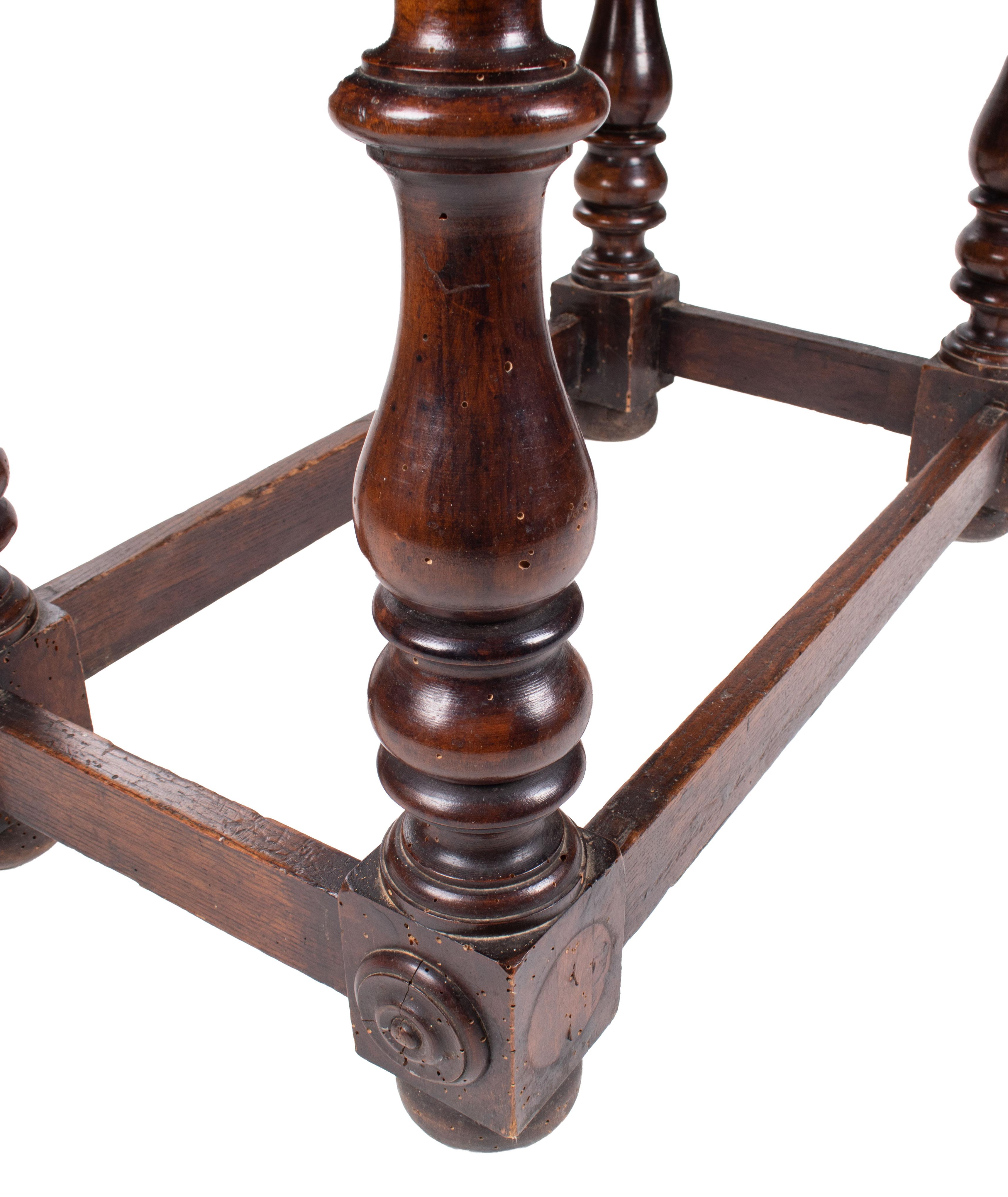 18th Century, French Walnut Single Drawer Table 5