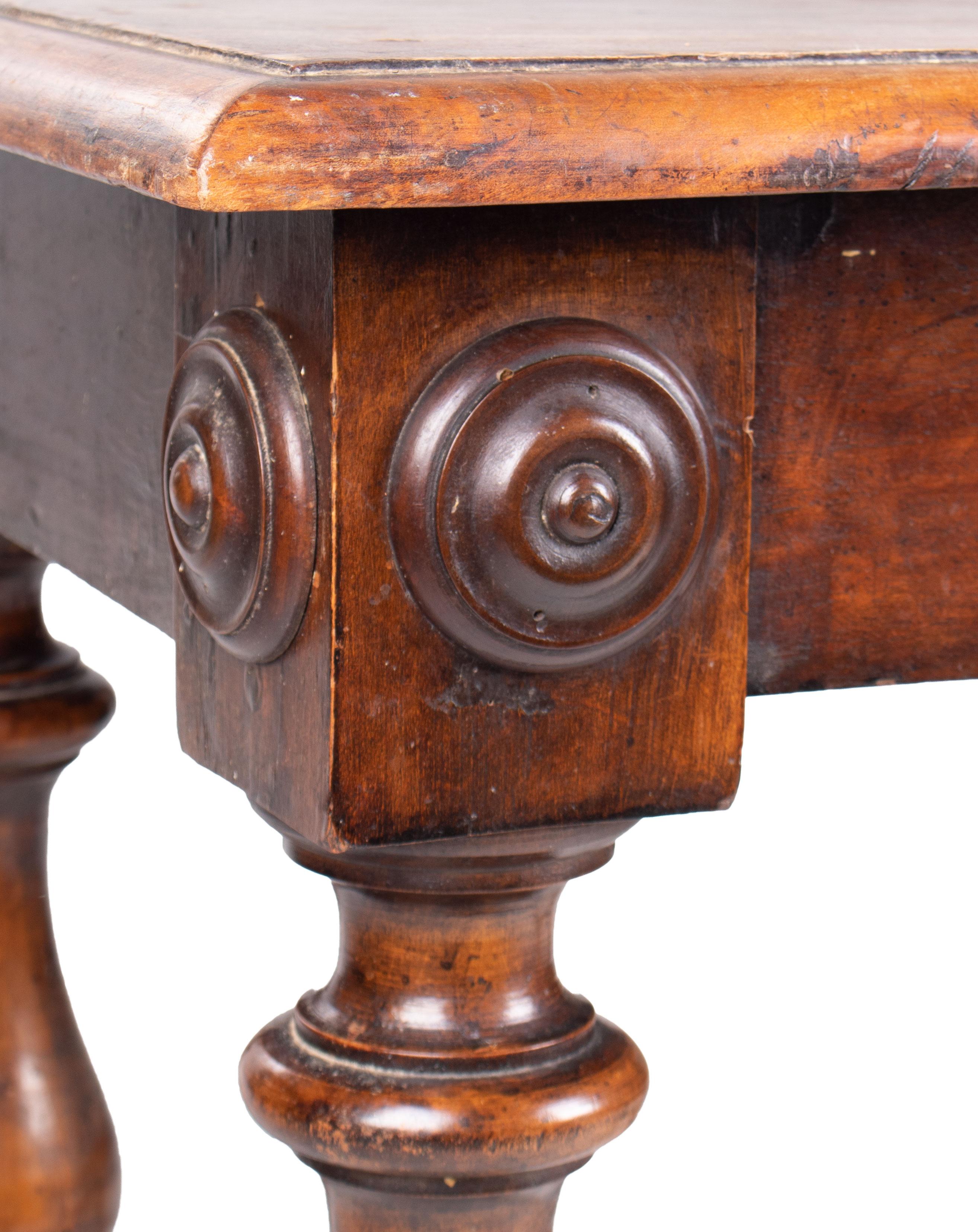 18th Century, French Walnut Single Drawer Table 6