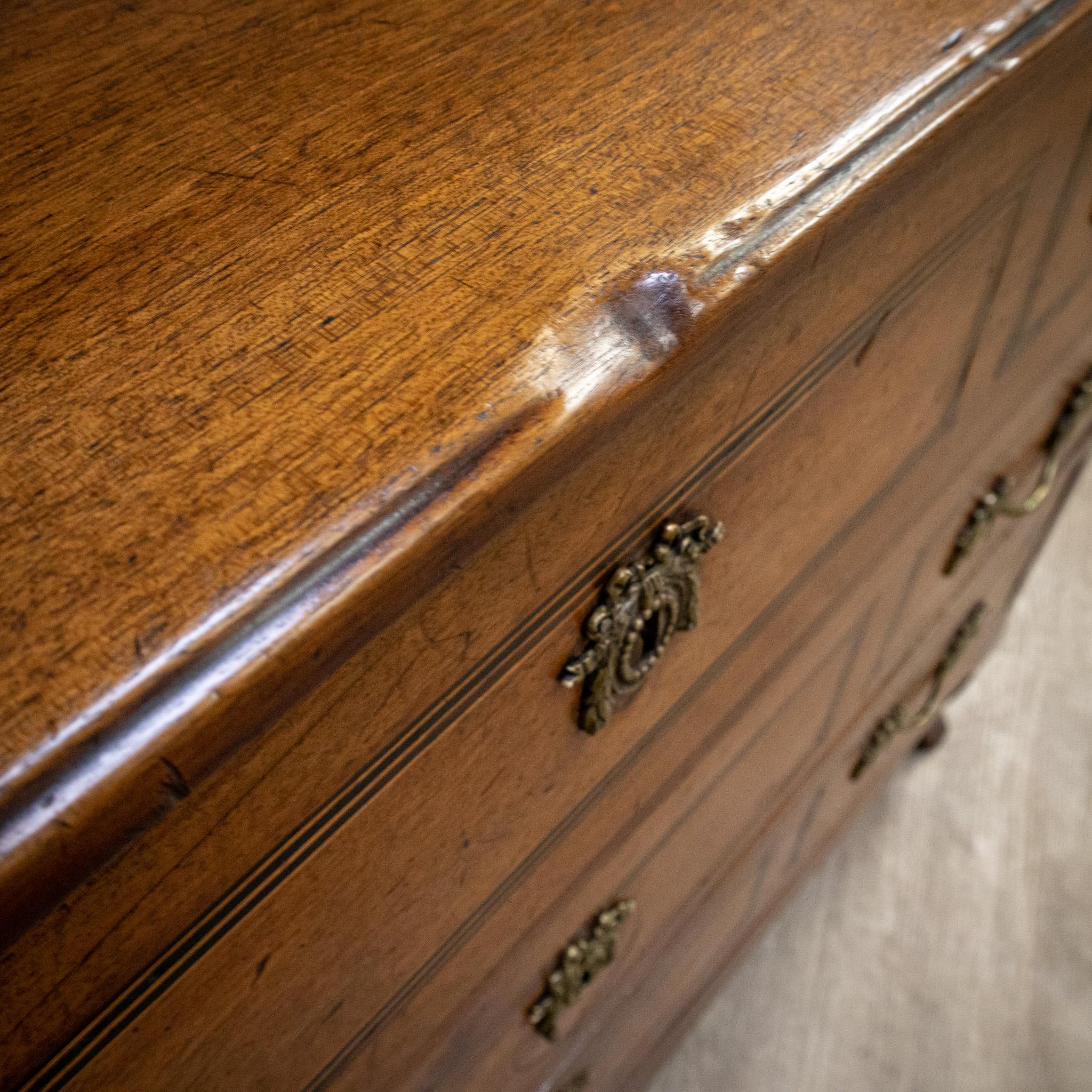 18th Century French Walnut Three Drawer Commode For Sale 9