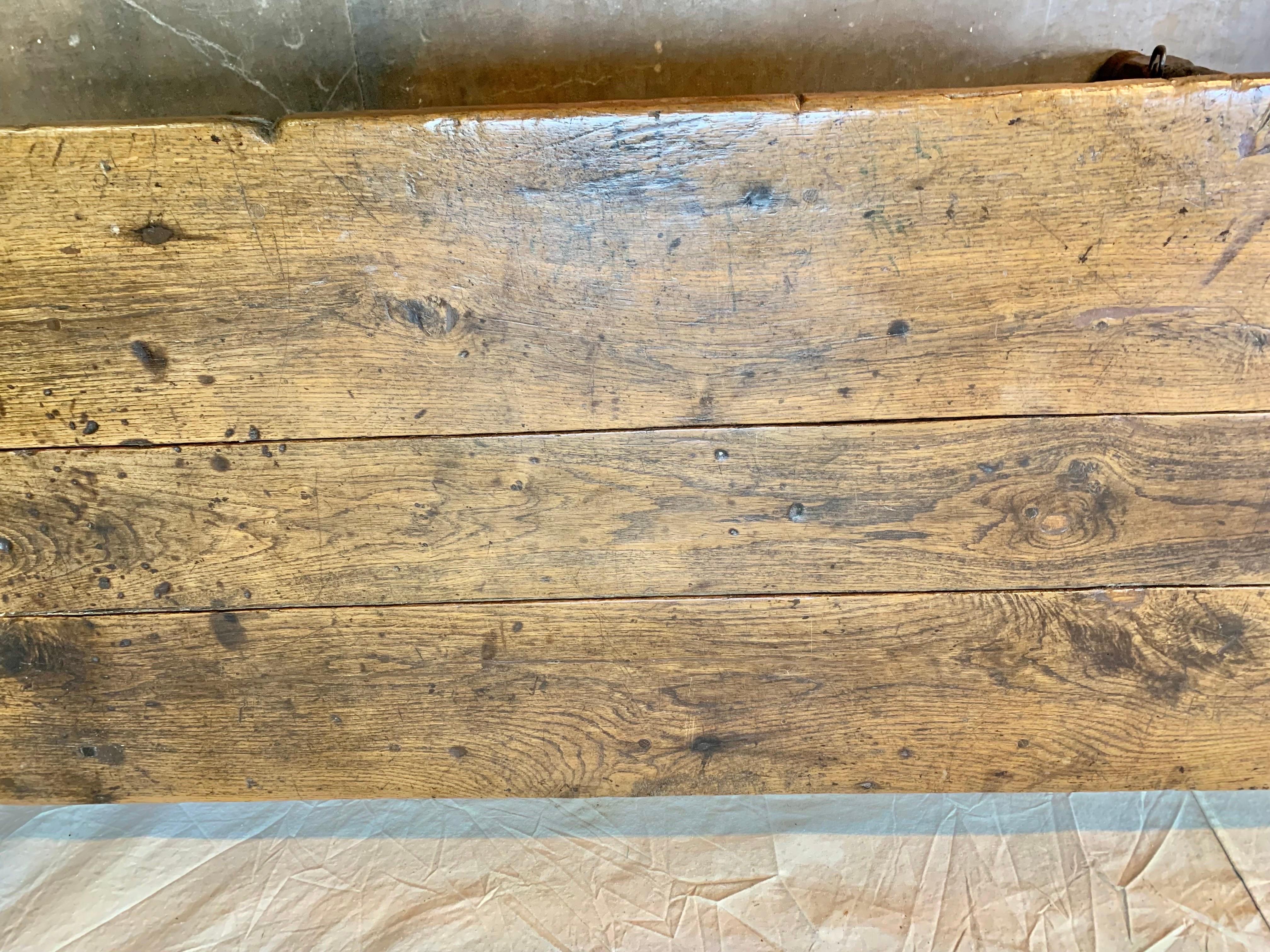 18th Century French Walnut Two Drawer Bakers Work Table 7