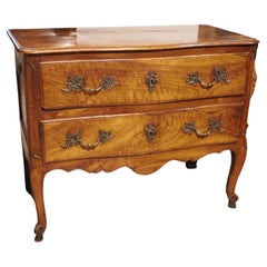 Antique 18th Century French Walnut Wood Louis XV Commode Sauteuse