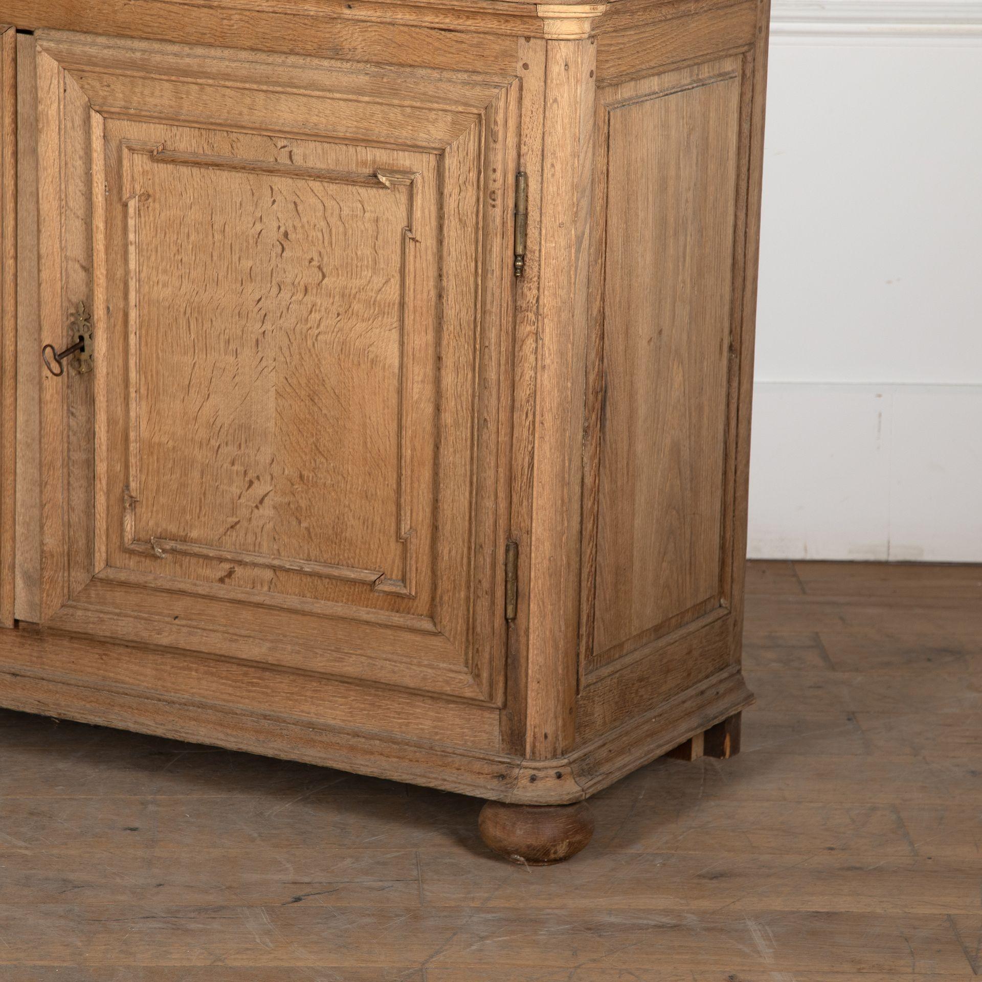 18th Century French Washed Oak Buffet Deux Corps For Sale 2