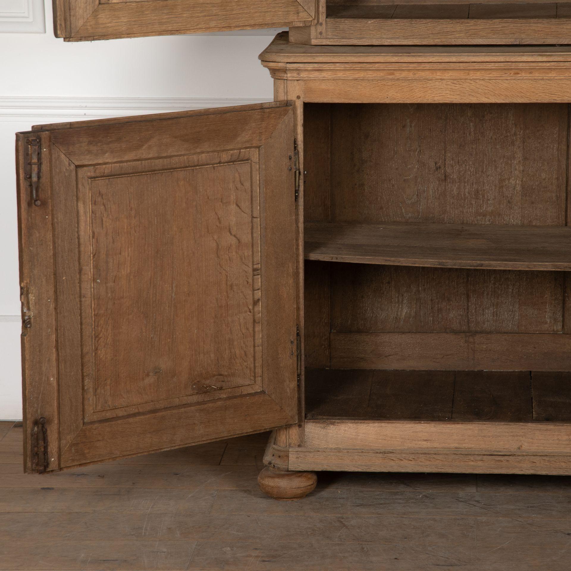 18th Century French Washed Oak Buffet Deux Corps For Sale 3