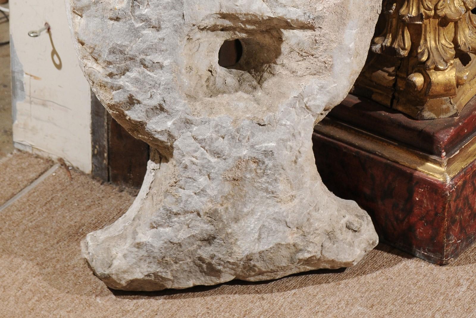 18th Century French White Carrara Marble Fountain Head For Sale 5