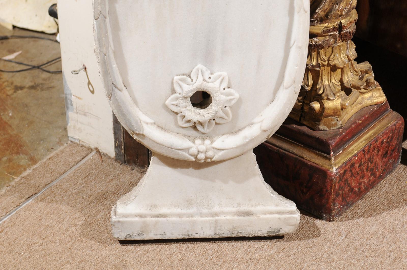 18th Century and Earlier 18th Century French White Carrara Marble Fountain Head For Sale