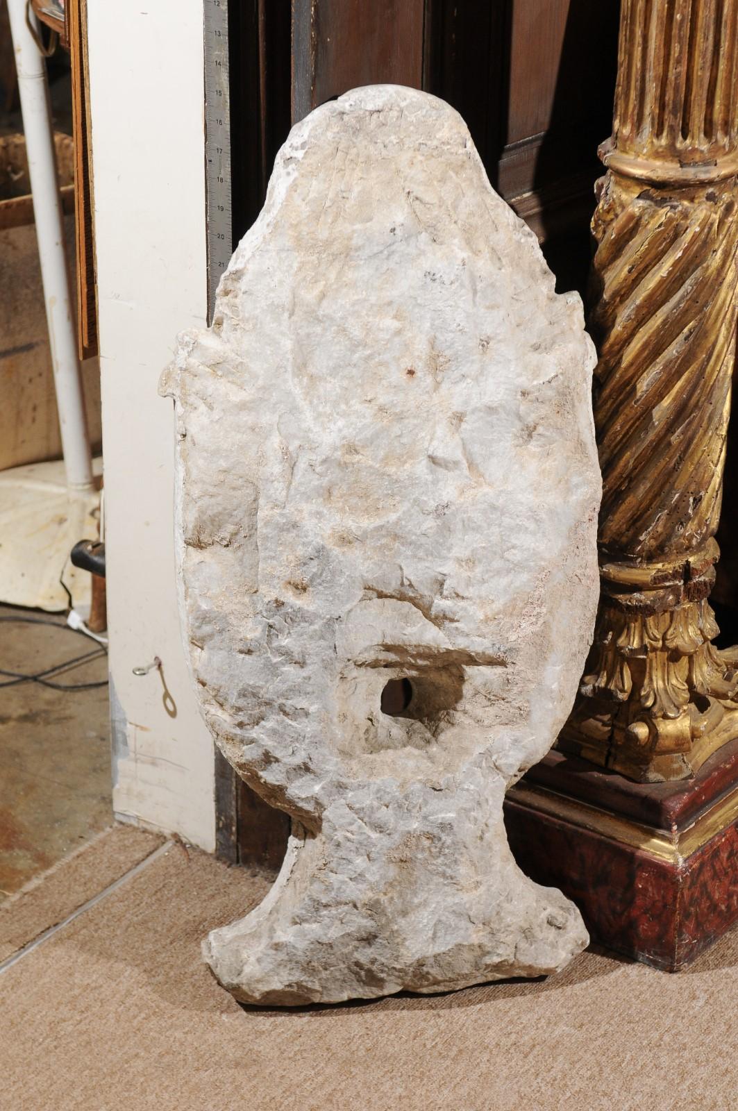18th Century French White Carrara Marble Fountain Head For Sale 4