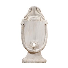 Vintage 18th Century French White Carrara Marble Fountain Head