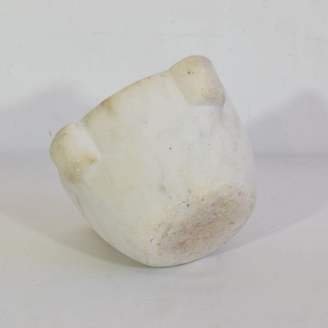 18th Century French White Marble Mortar 4