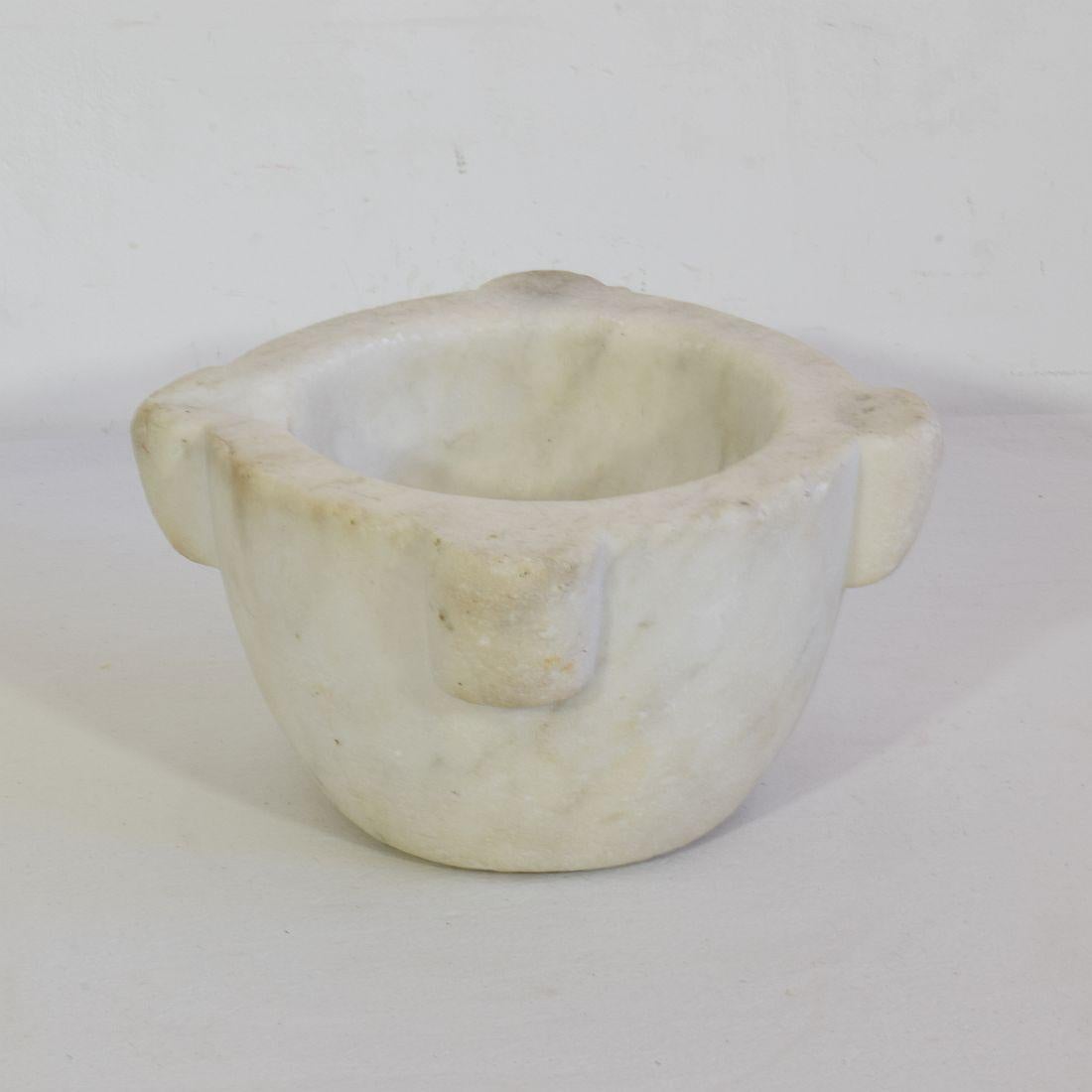 French Provincial 18th Century French White Marble Mortar