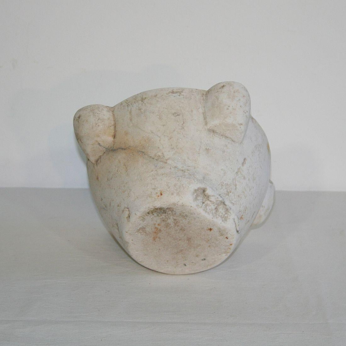 18th Century French White Marble Mortar 1