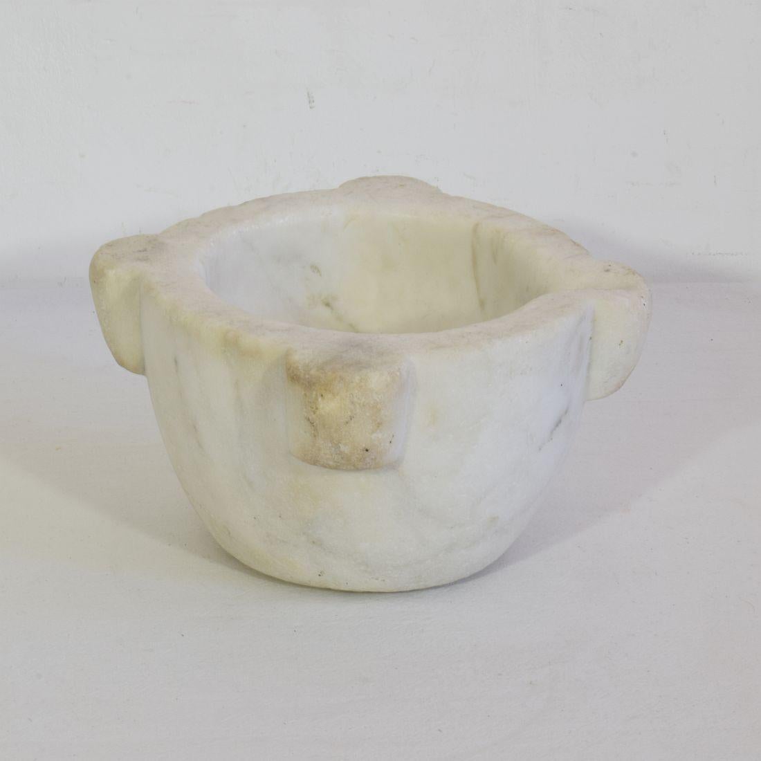 18th Century French White Marble Mortar 1