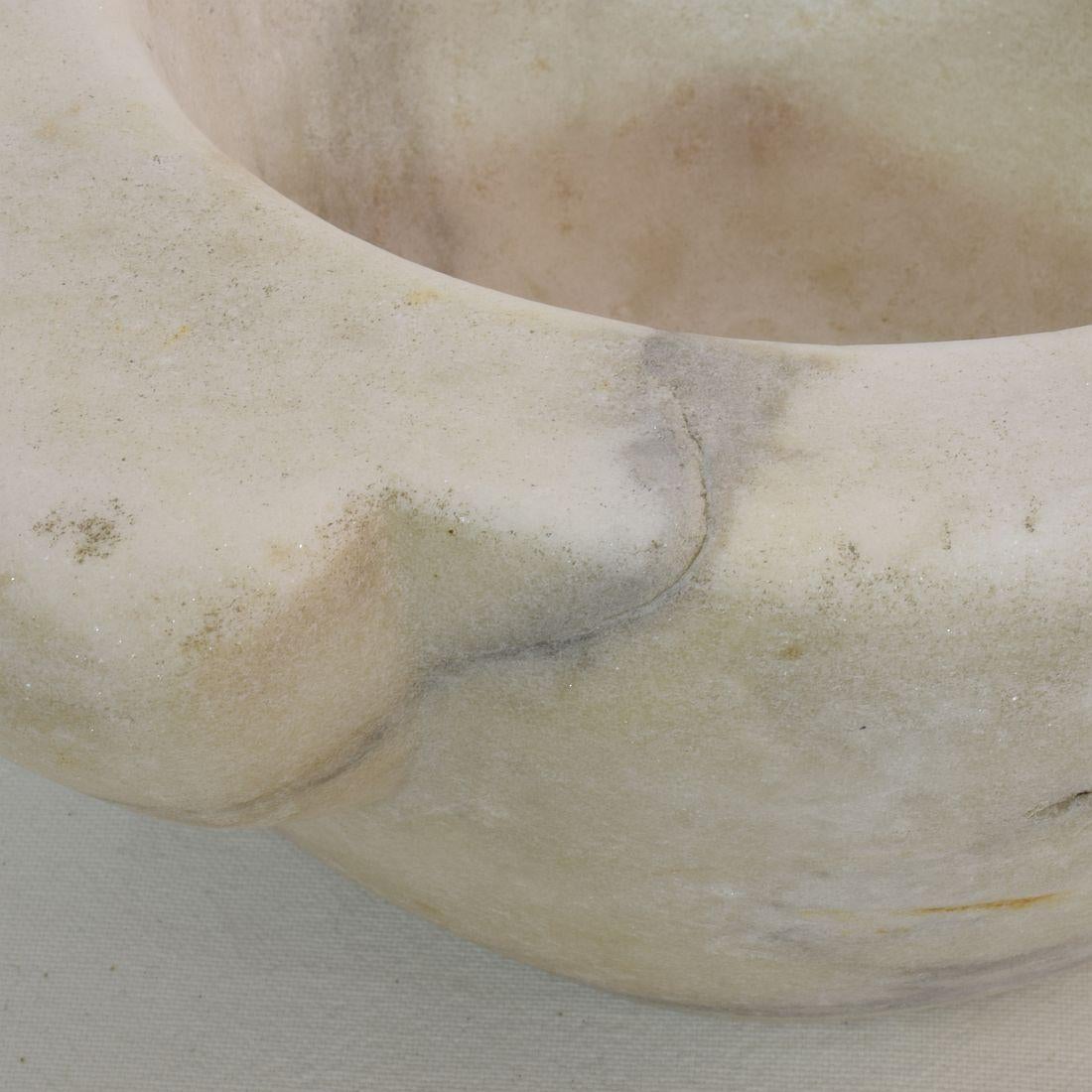 18th Century French White Marble Mortar 2
