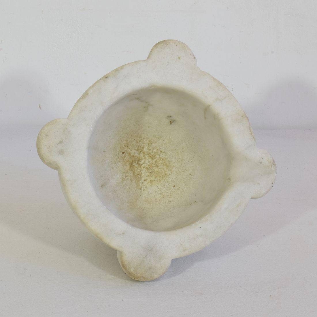 18th Century French White Marble Mortar 3