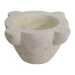 18th Century French White Marble Mortar