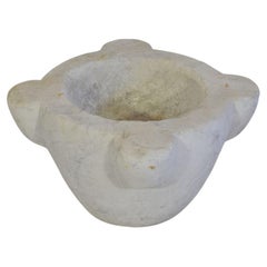 18th Century French White Marble Mortar