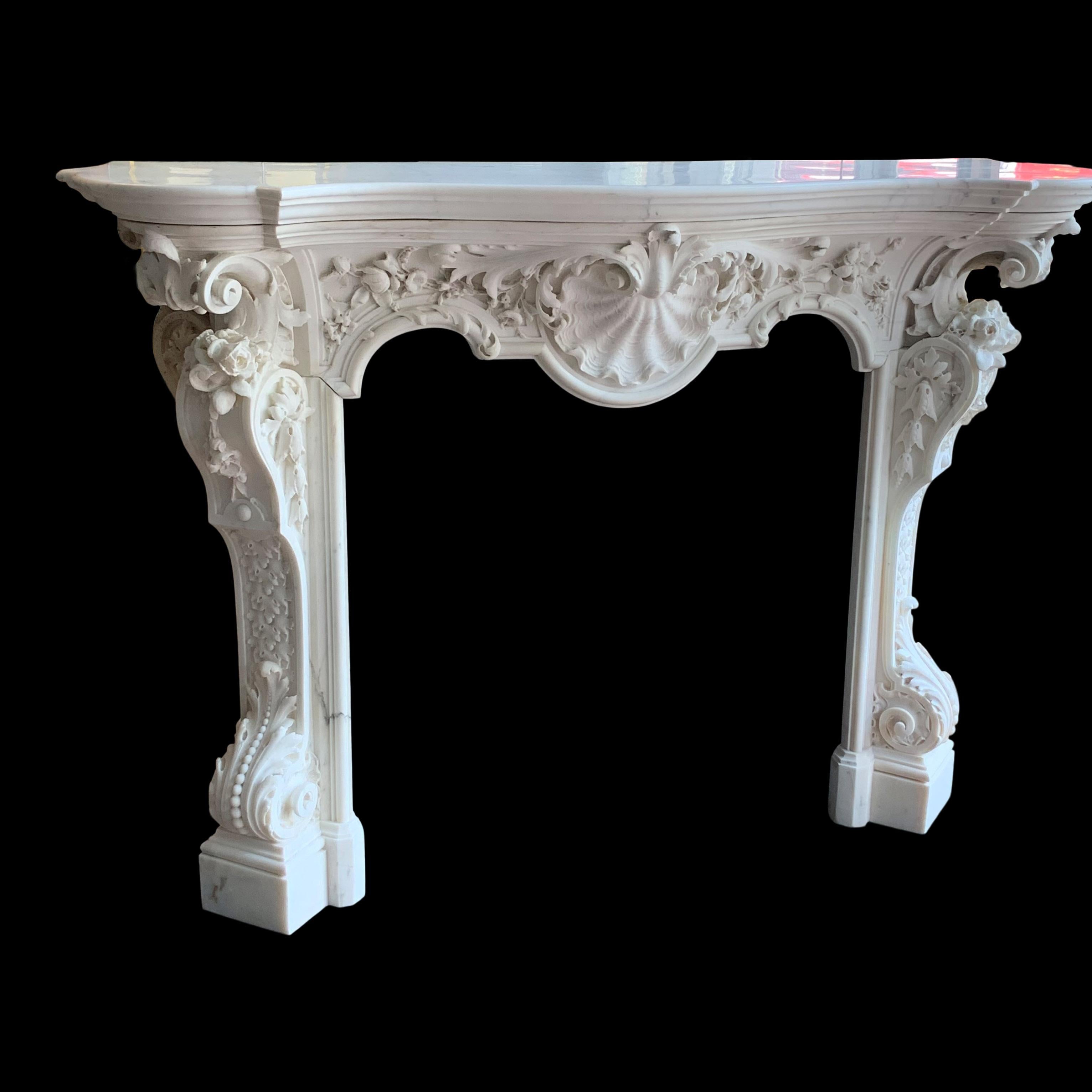 18th Century French White Statuary Chimneypiece For Sale 1