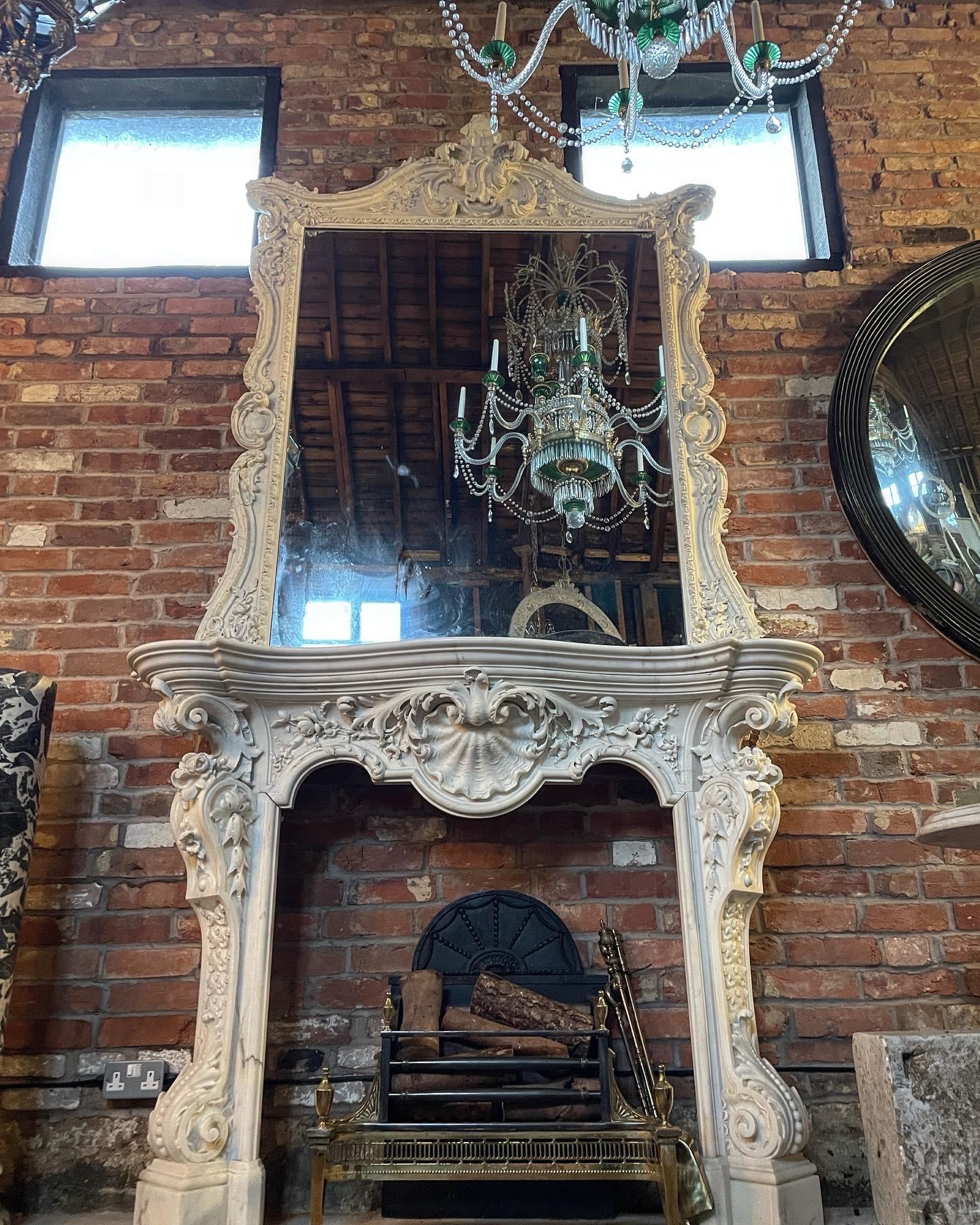 18th Century French White Statuary Chimneypiece For Sale 3
