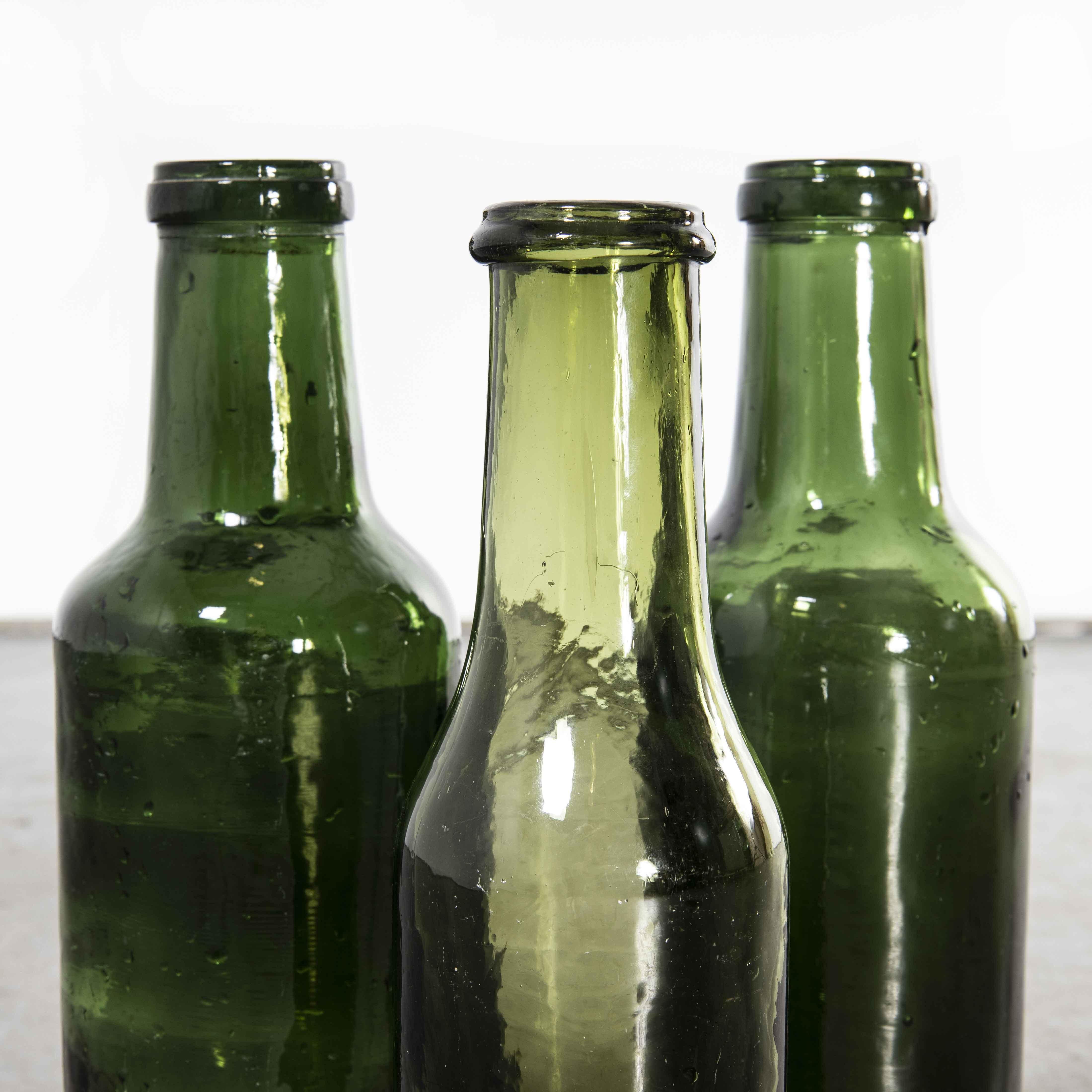 18th Century and Earlier 18th Century French Wine Bottles, Set of Three For Sale