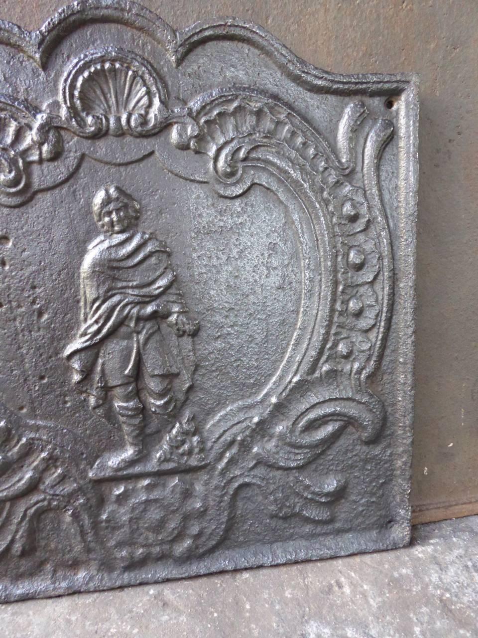 Louis XV 18th Century French 'Winter' Fireback