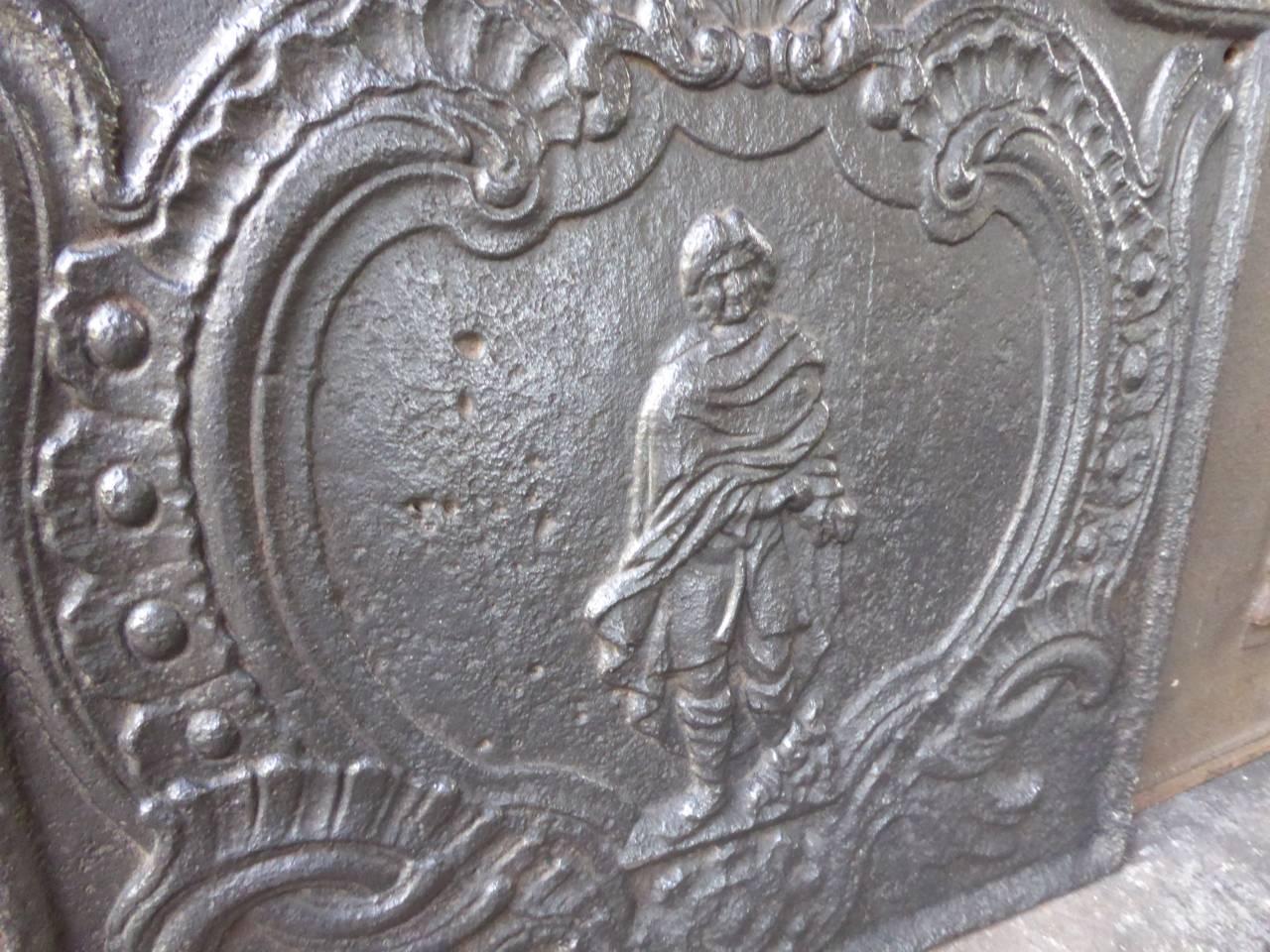 Cast 18th Century French 'Winter' Fireback