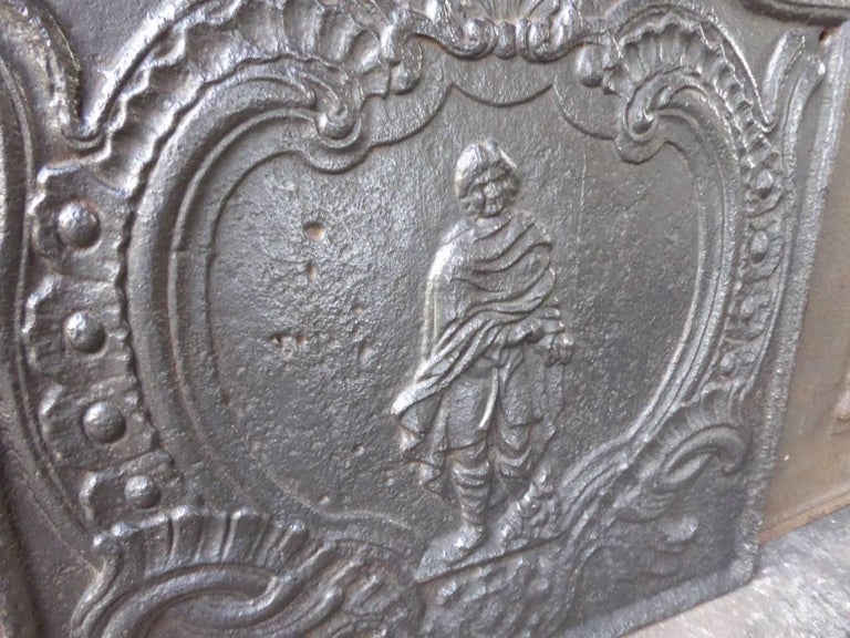Cast 18th Century French 'Winter' Fireback For Sale
