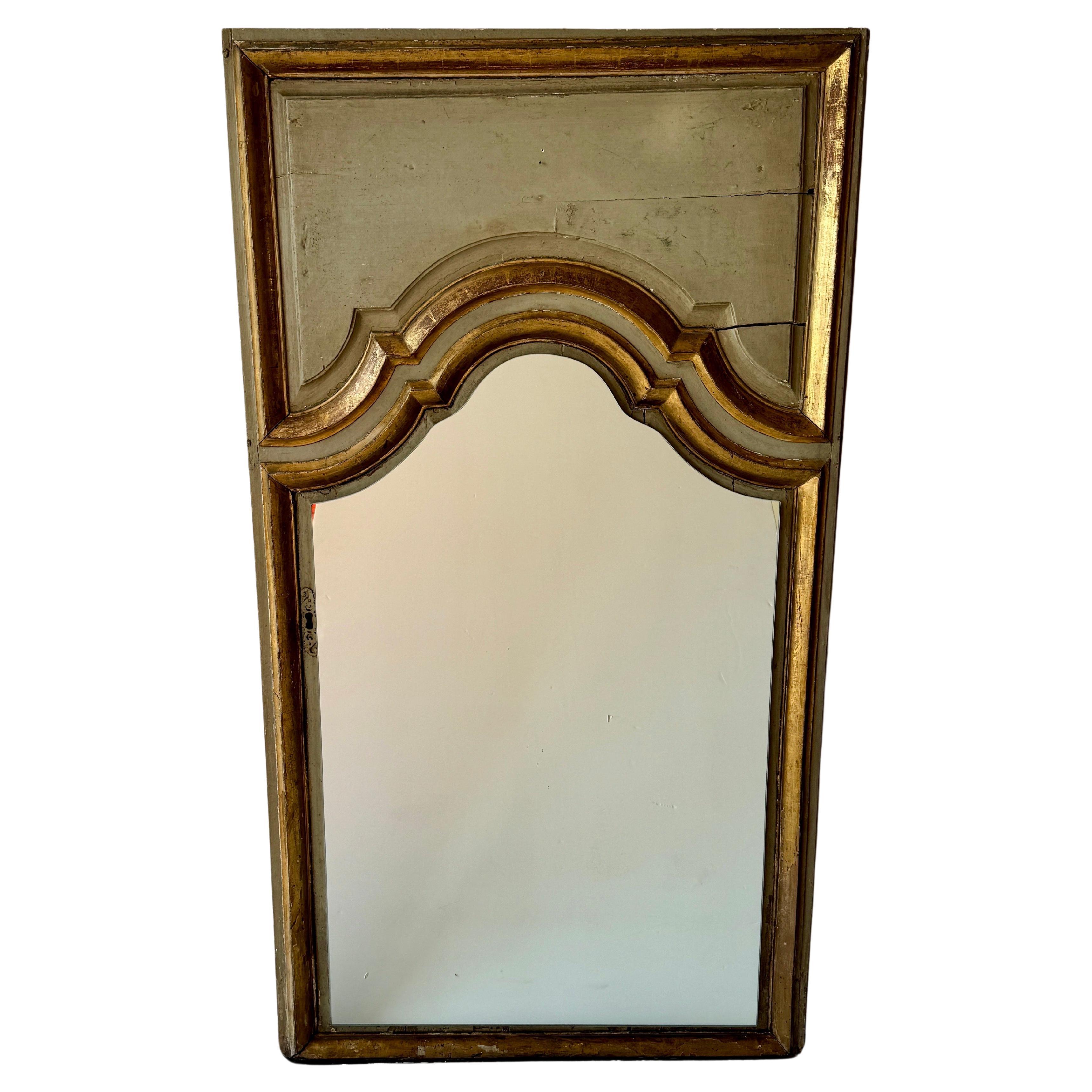 18th Century French Wood Gilt Trumeau Wall Floor Mirror  For Sale 7