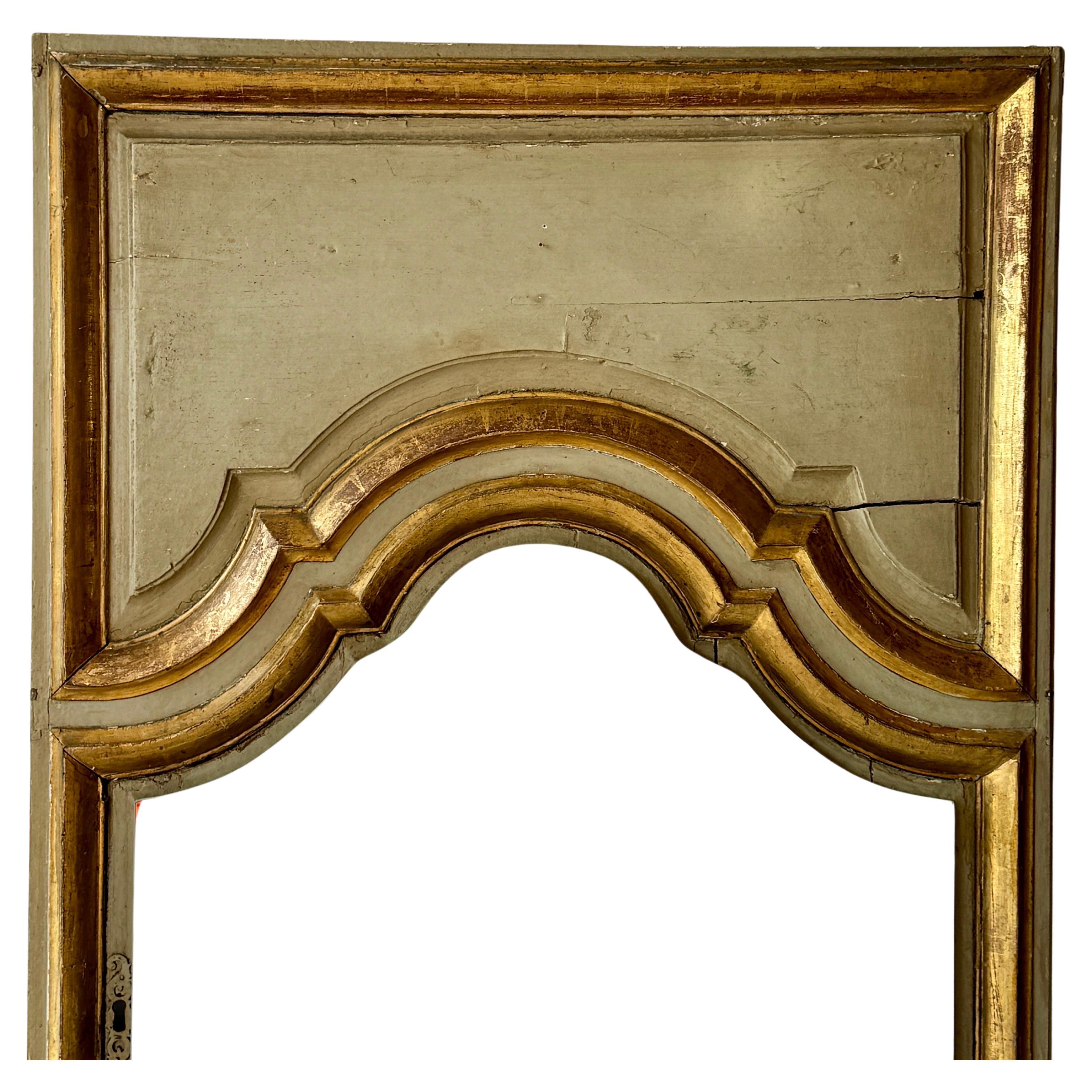 18th Century French Wood Gilt Trumeau Wall Floor Mirror  For Sale 8