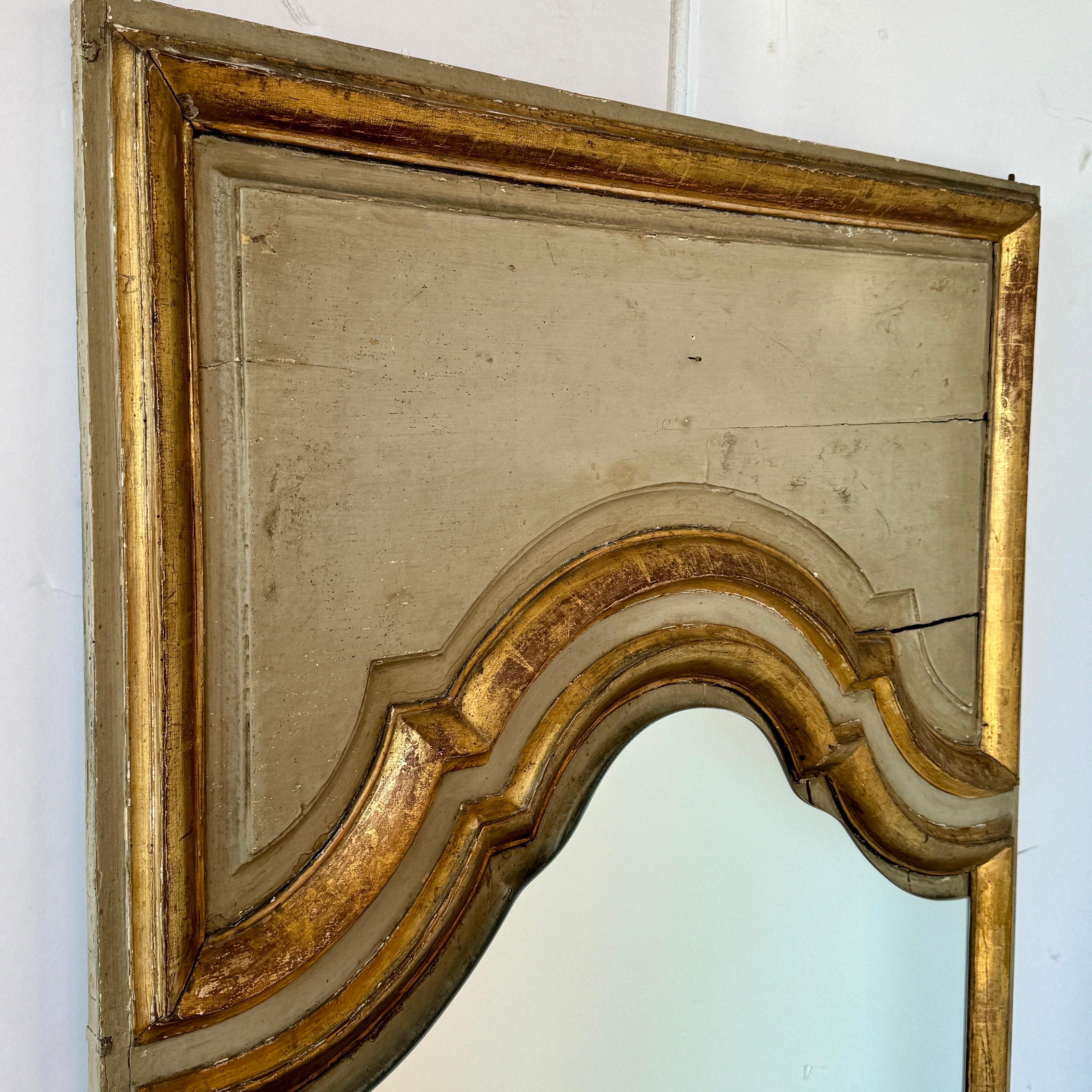 18th Century French Wood Gilt Trumeau Wall Floor Mirror  For Sale 9