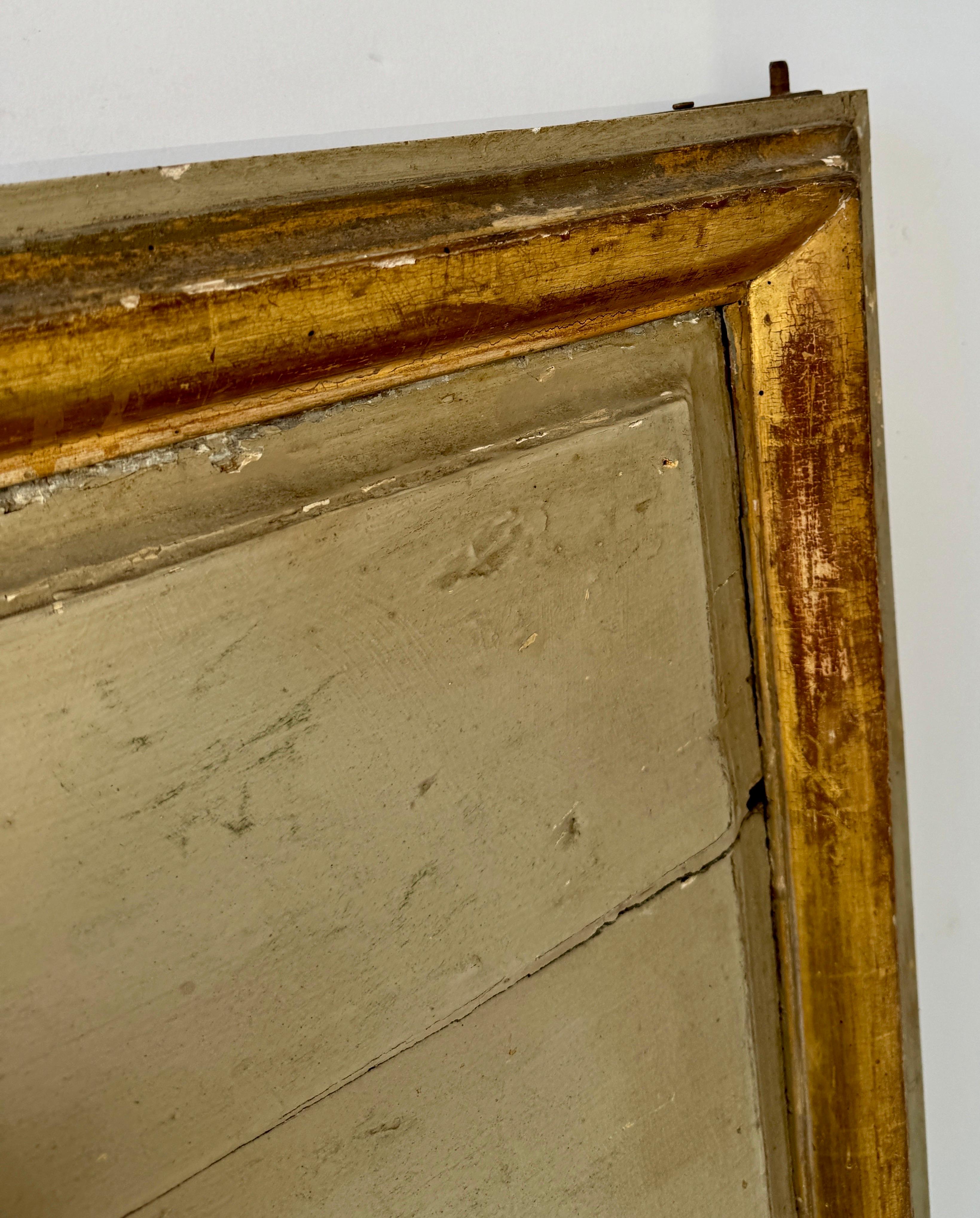 18th Century French Wood Gilt Trumeau Wall Floor Mirror  For Sale 2
