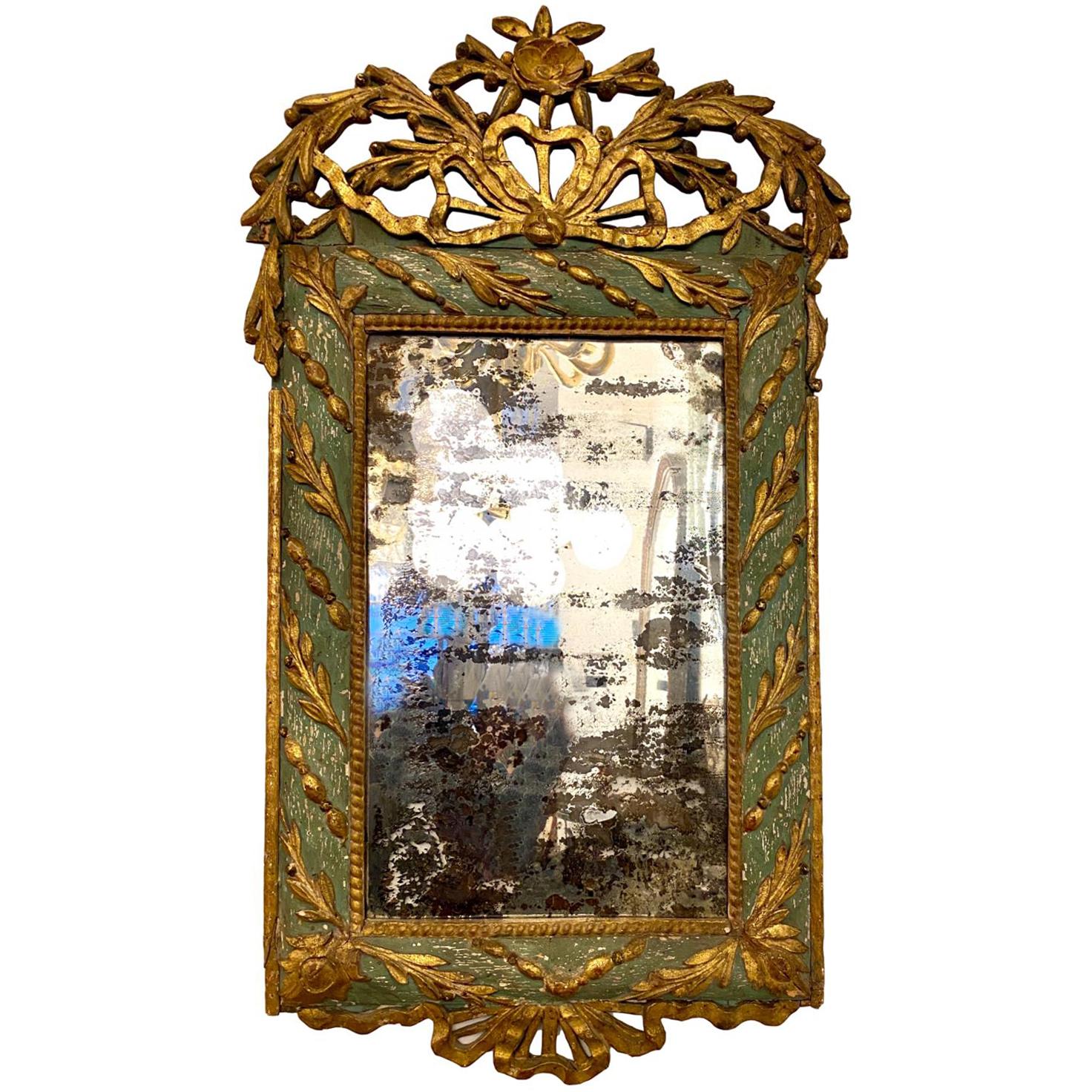 18th Century French Wood Mirror For Sale