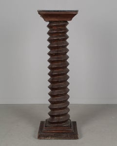 18th Century French Wooden Wine Press Screw Pedestal