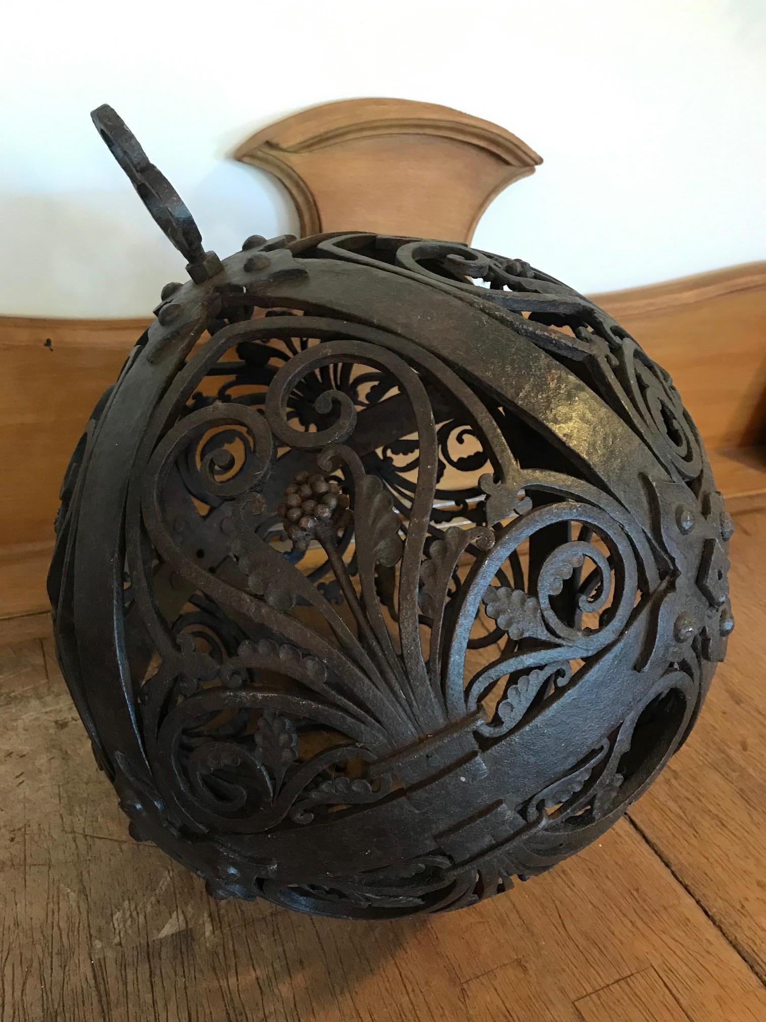 18th Century and Earlier 18th Century French Wrought Iron Decorative Ball