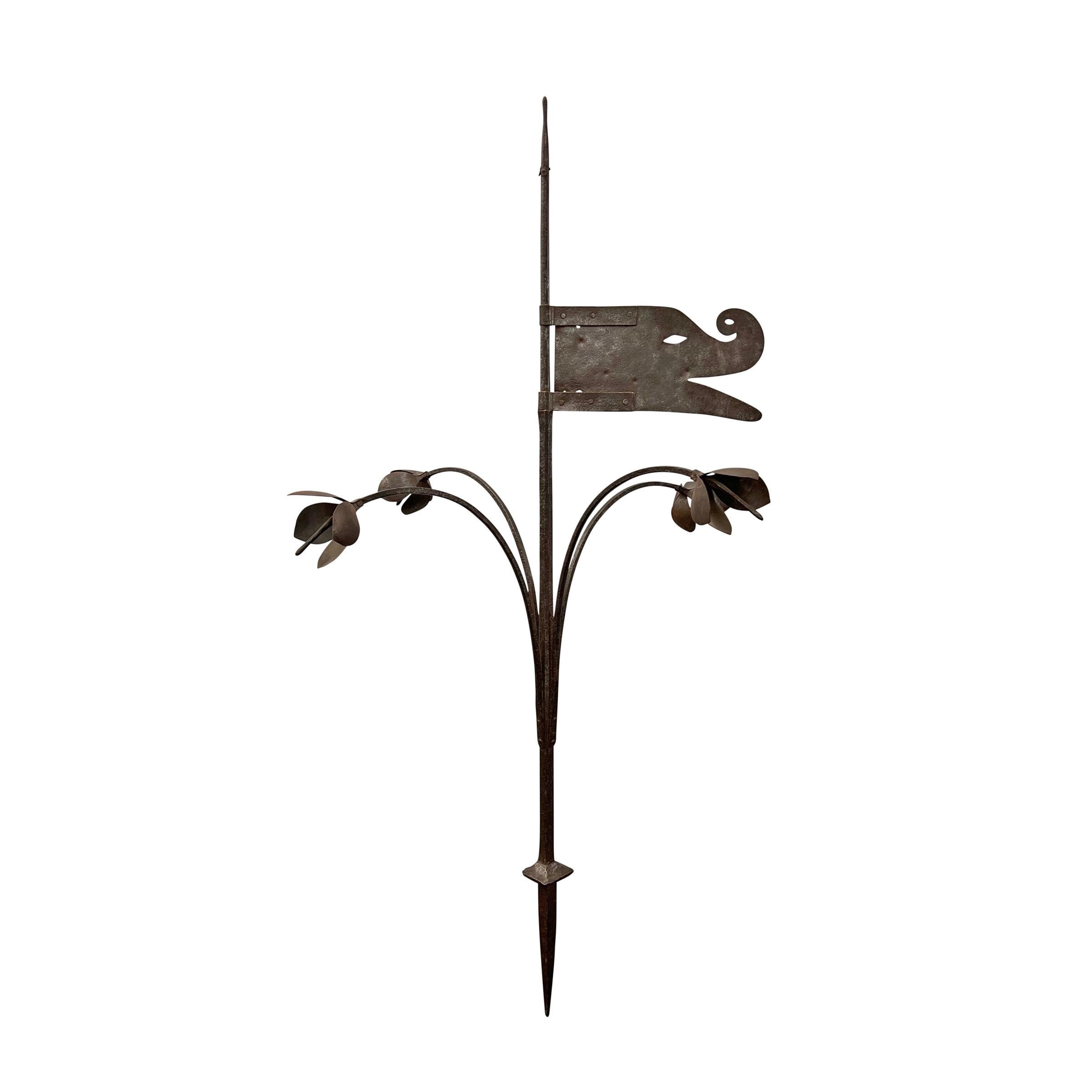 Primitive 18th Century French Wrought-Iron Dragon Weathervane For Sale