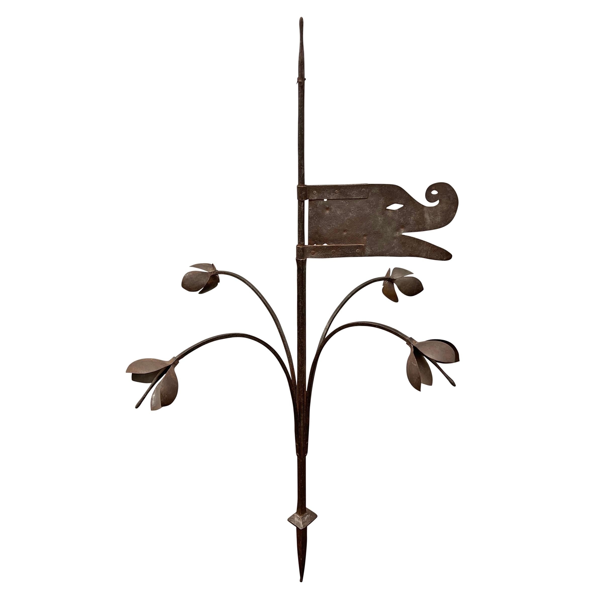 18th Century and Earlier 18th Century French Wrought-Iron Dragon Weathervane For Sale