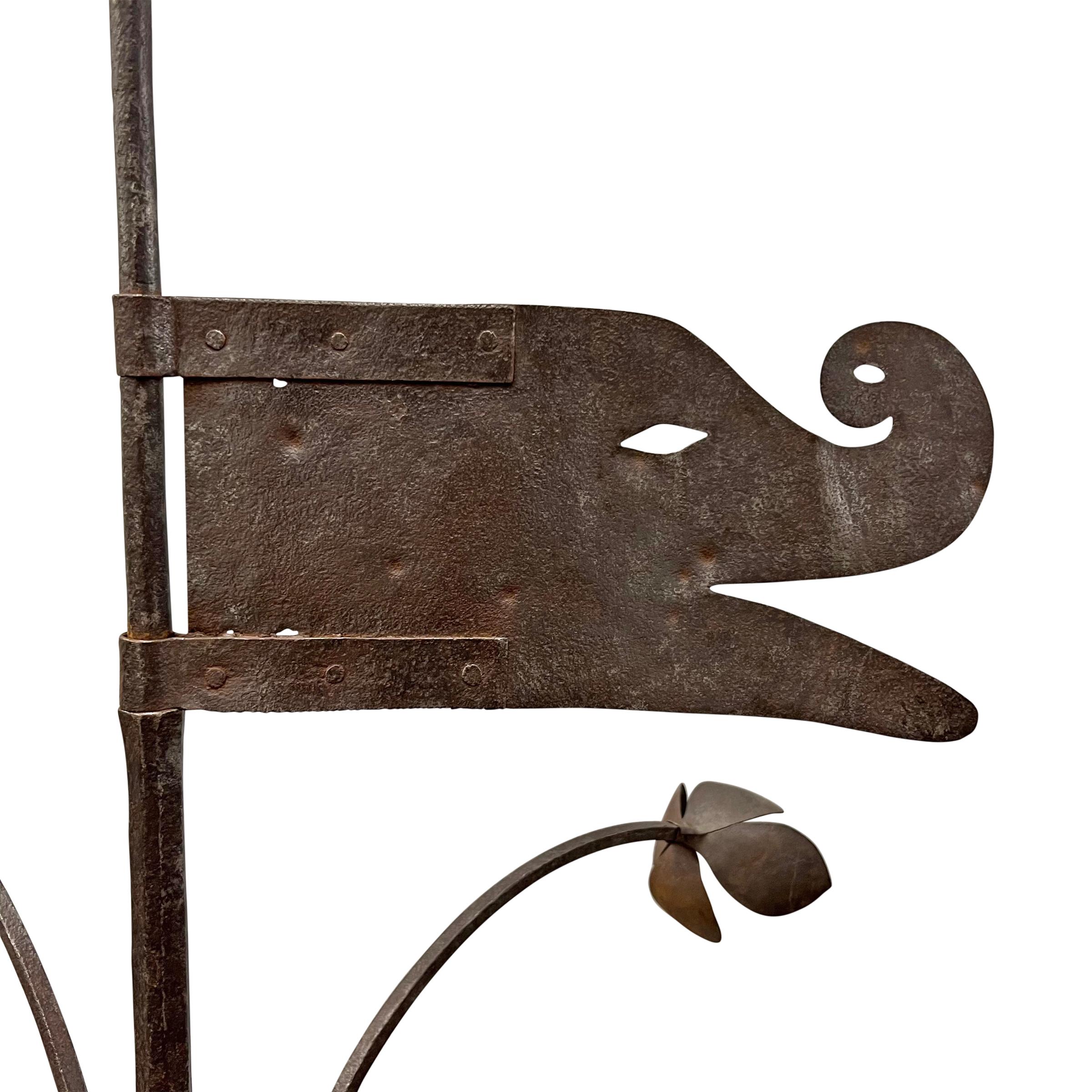 Wrought Iron 18th Century French Wrought-Iron Dragon Weathervane For Sale
