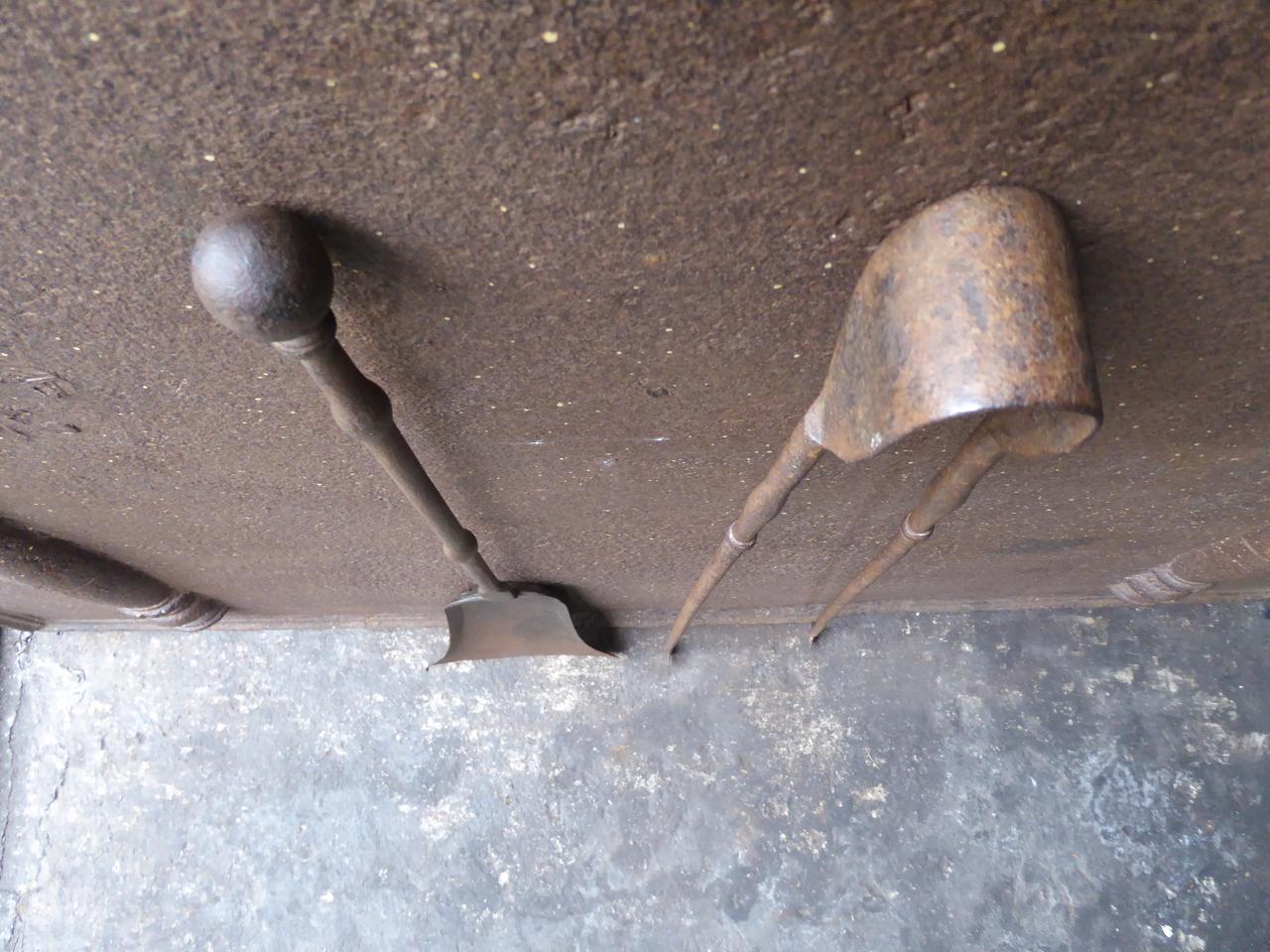 French Wrought Iron Fireplace Tools or Fire Tools, 18th Century  3