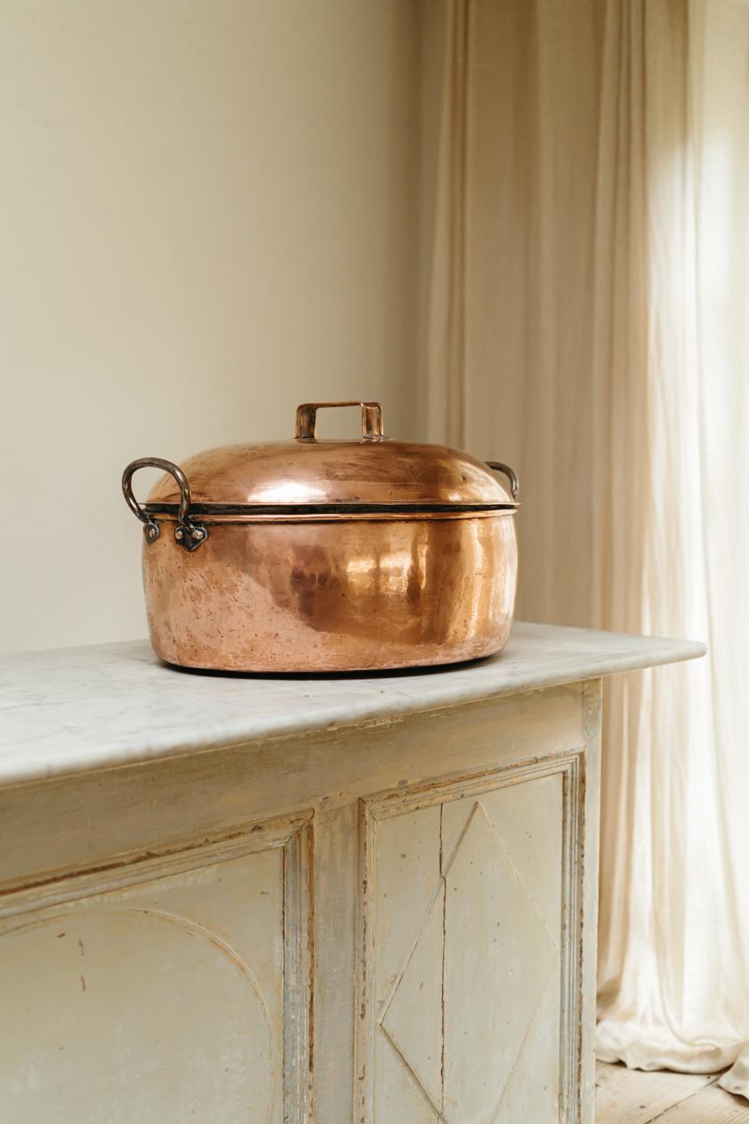 18th Century French Xl Brass Cooking Pot For Sale 1