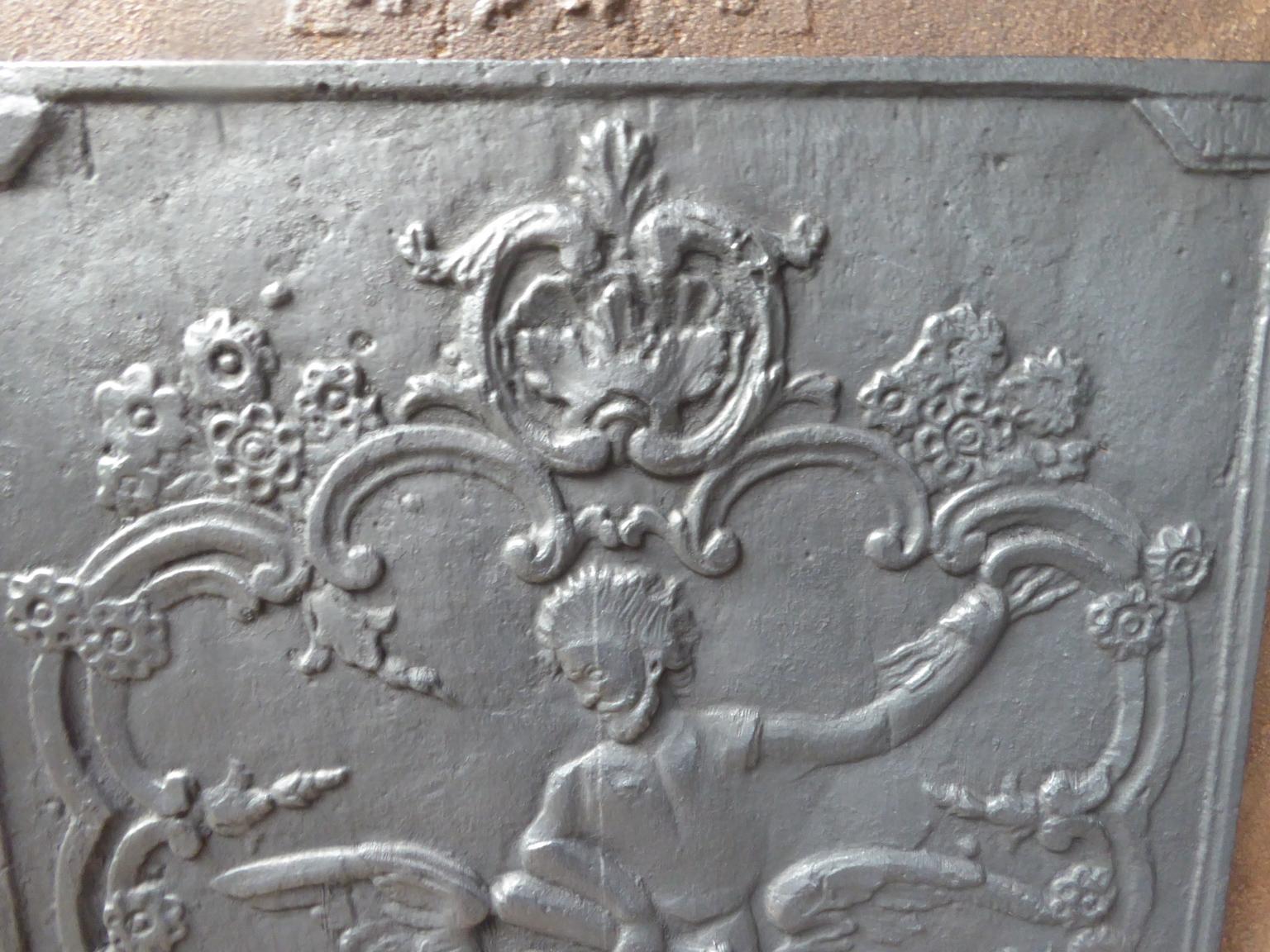 Cast 18th Century French 'Zeus and Leda' Fireback / Backsplash For Sale