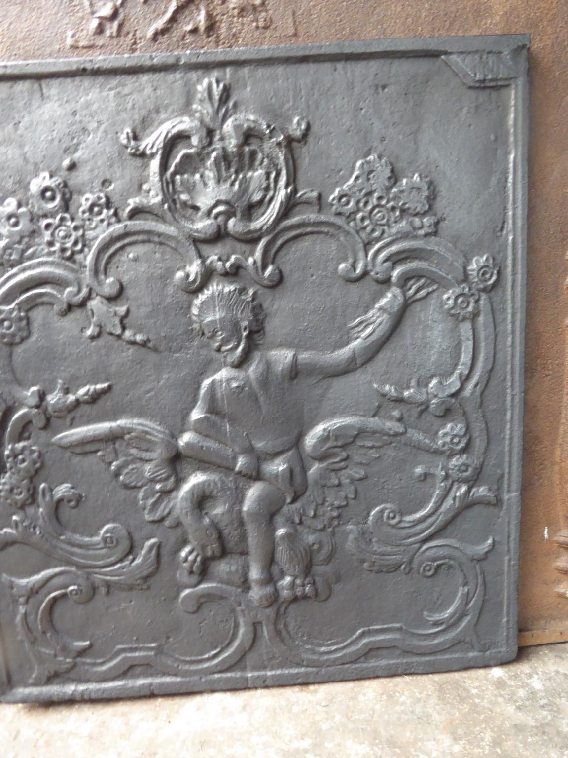 18th Century French 'Zeus and Leda' Fireback / Backsplash In Good Condition For Sale In Amerongen, NL