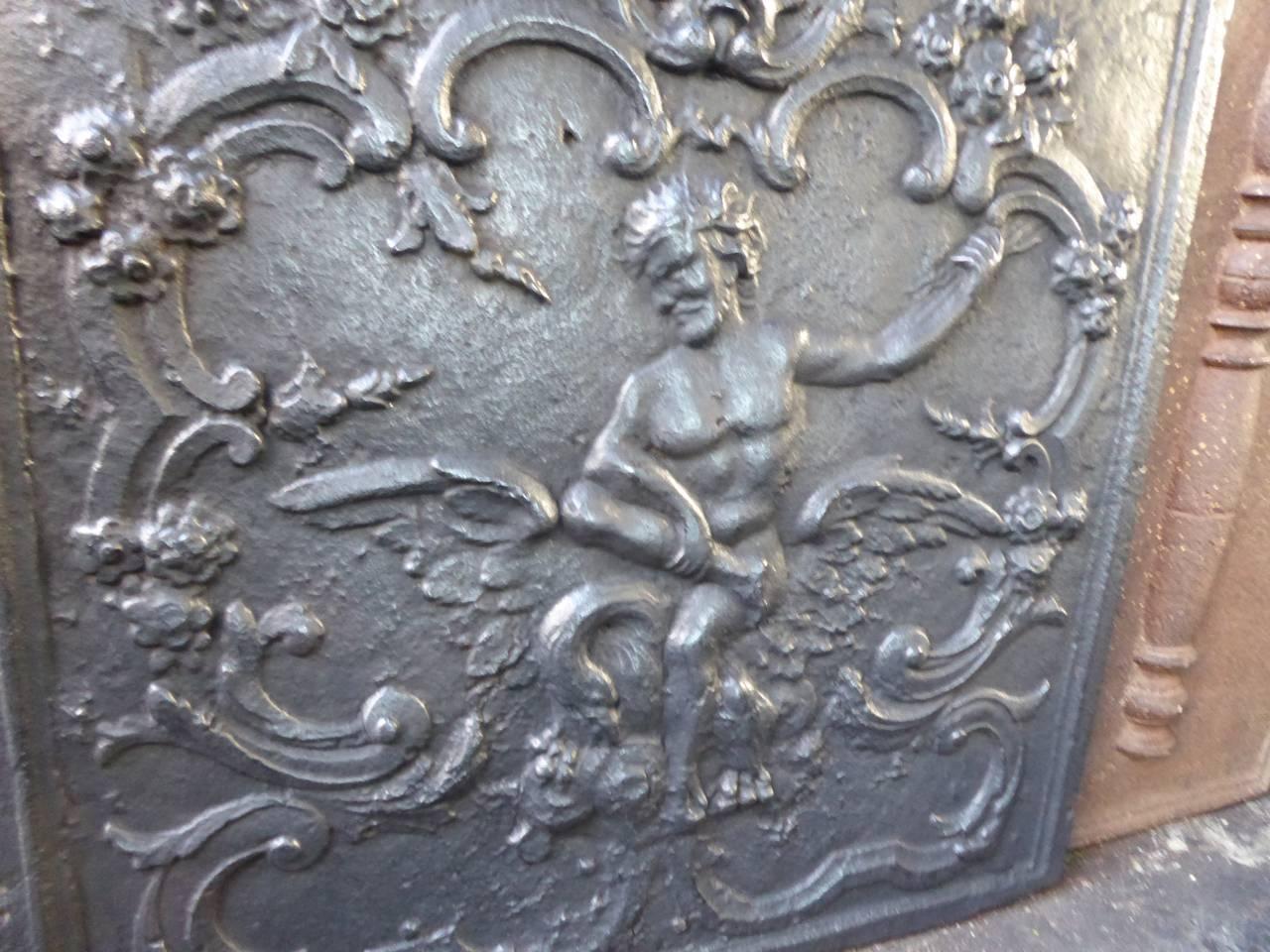 Iron 18th Century French 'Zeus and Leda' Fireback