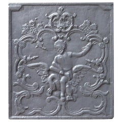 Plaque de cheminée / dosseret "Zeus et Léda" français du XVIIIe siècle