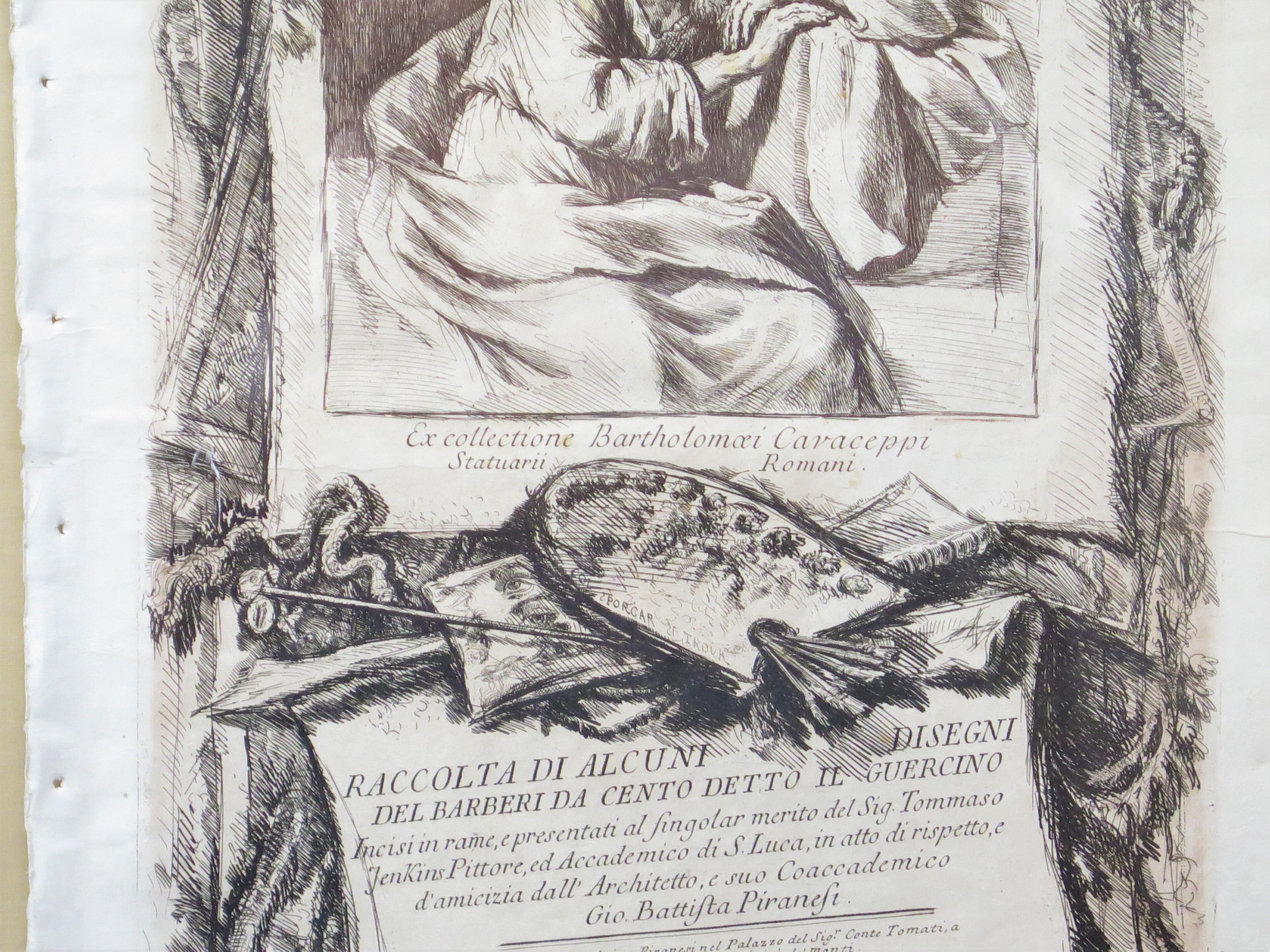 Hand-Crafted 18th Century Frontispiece Engraving by Piranesi