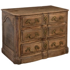 18th Century Fruitwood Bombe Commode, Decorative Escutcheons and Side Panels