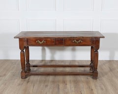 18th-Century Fruitwood Console Table with Two Drawers