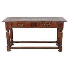 18th-Century Fruitwood Console Table with Two Drawers