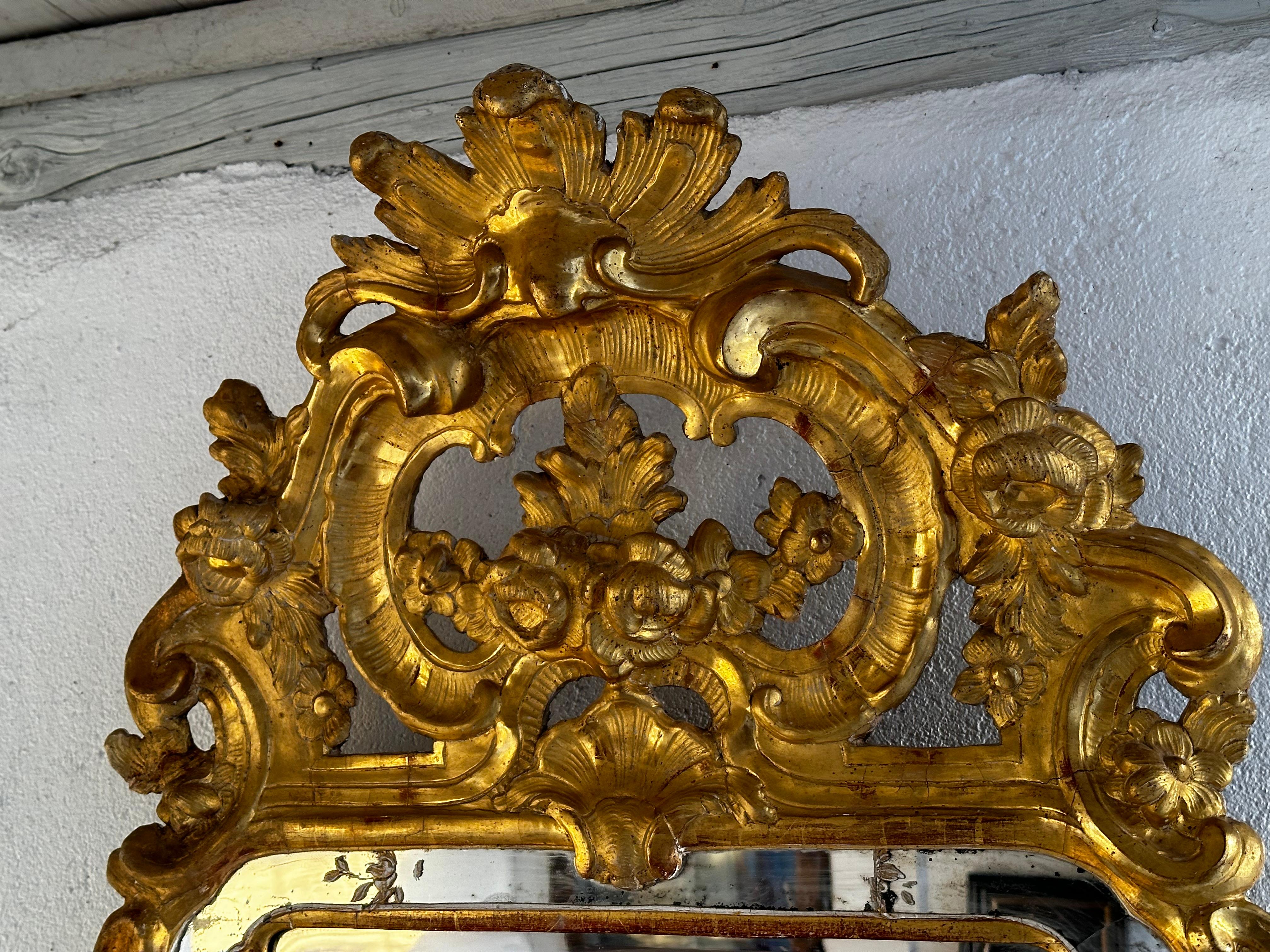 Rococo 18th Century Full-Length mirror For Sale